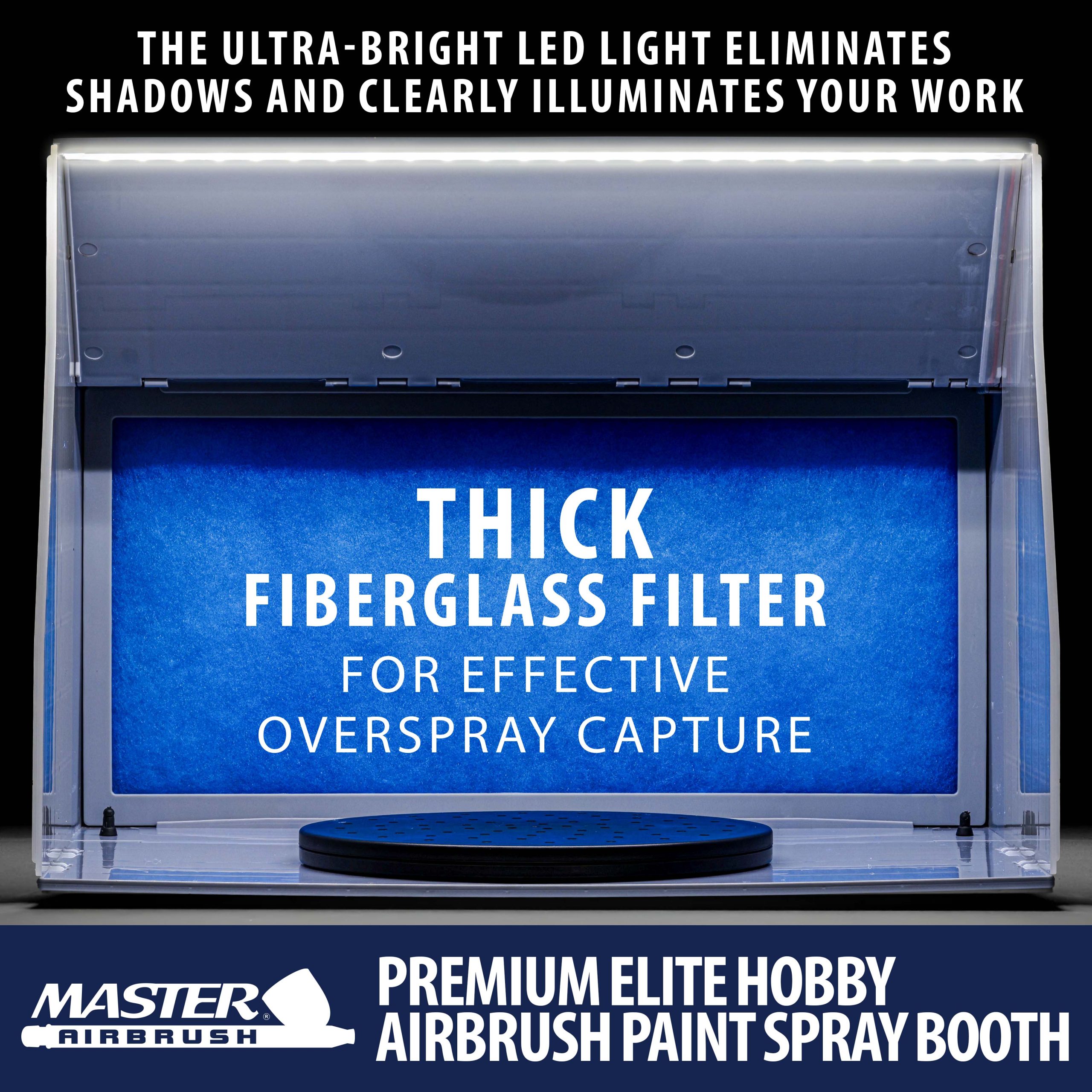 Portable Airbrush Spray Booth Kit with Exhaust Fan. LED Light. Turntable & Extension Hose - Image 2