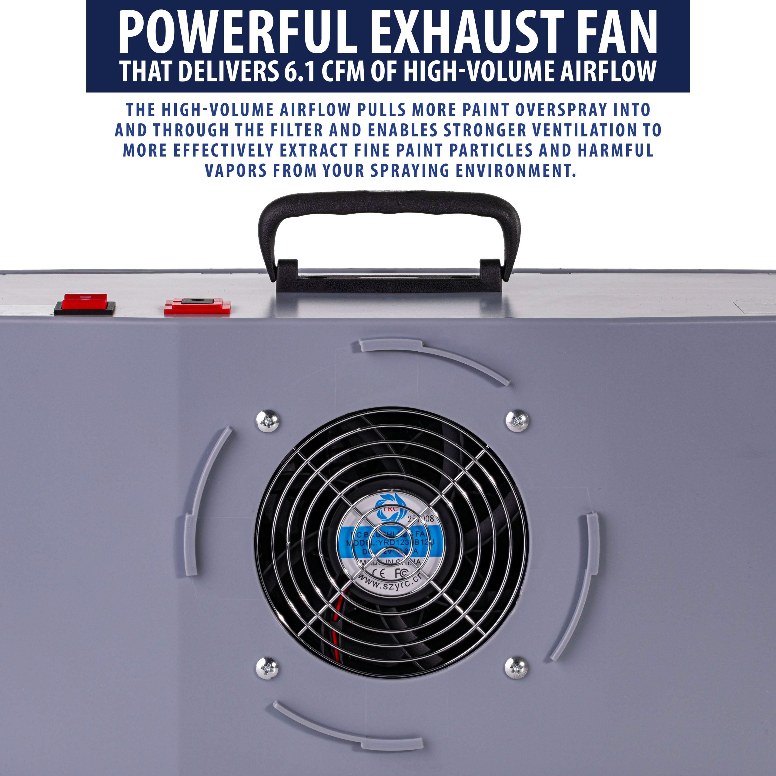 Portable Airbrush Spray Booth Kit with Exhaust Fan. LED Light. Turntable & Extension Hose - Image 3