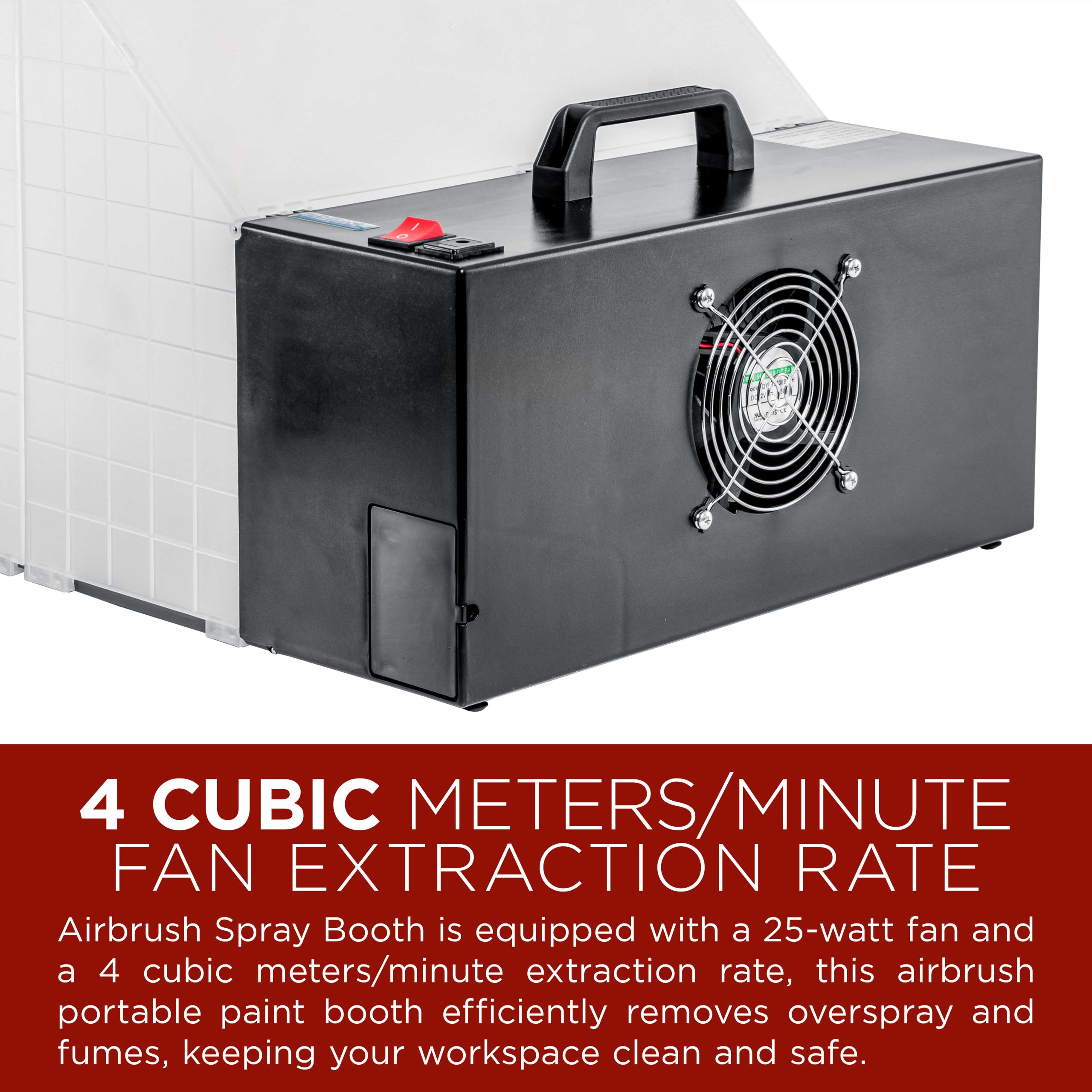 Portable Airbrush Spray Booth Station with 25W Fan. Turntable & 5.6' Extension Hose. 16.5x19x13.5 Hobby Airbrush Booth for - Image 4