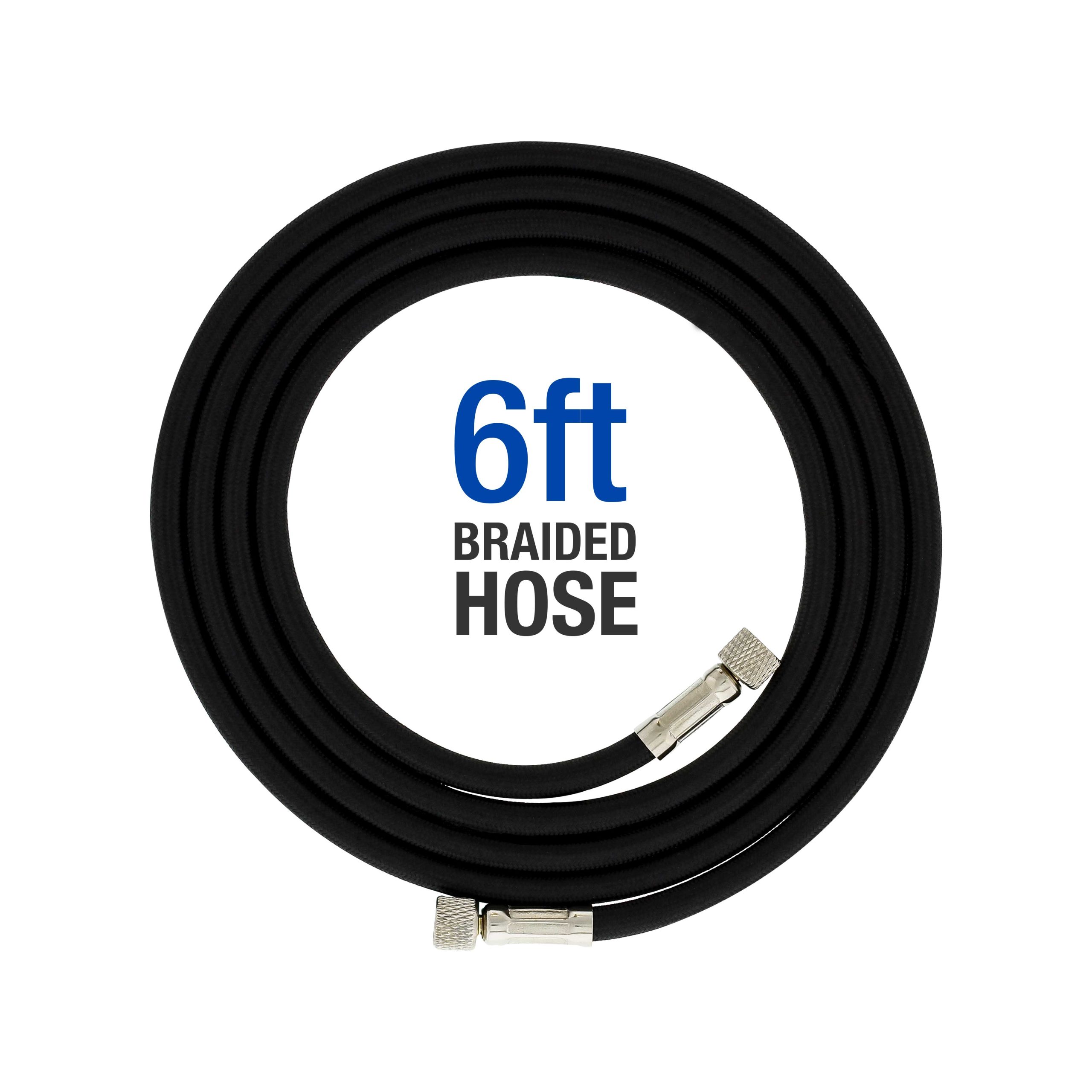 Master Model C16-B - Black Mini Airbrush Air Compressor with 6 Foot Braided Air Hose with 1/8 in. Ends - Image 4