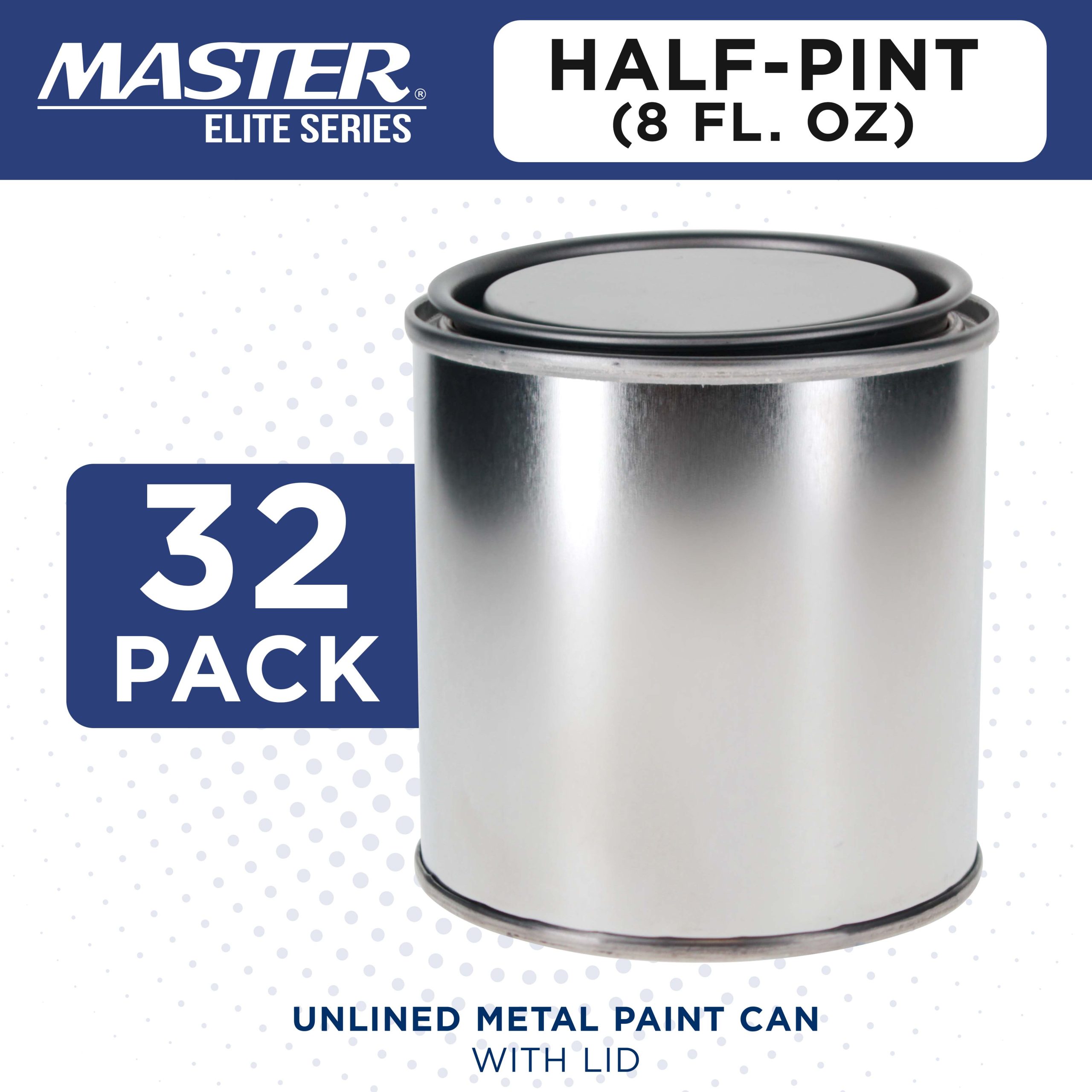 1/2 Pint Unlined Empty Metal Paint Can Bucket with Lids. Pack of 32 - Triple Tight Lid Seal. 8 fl. oz. Steel Coating Storage Container Tin - Image 2