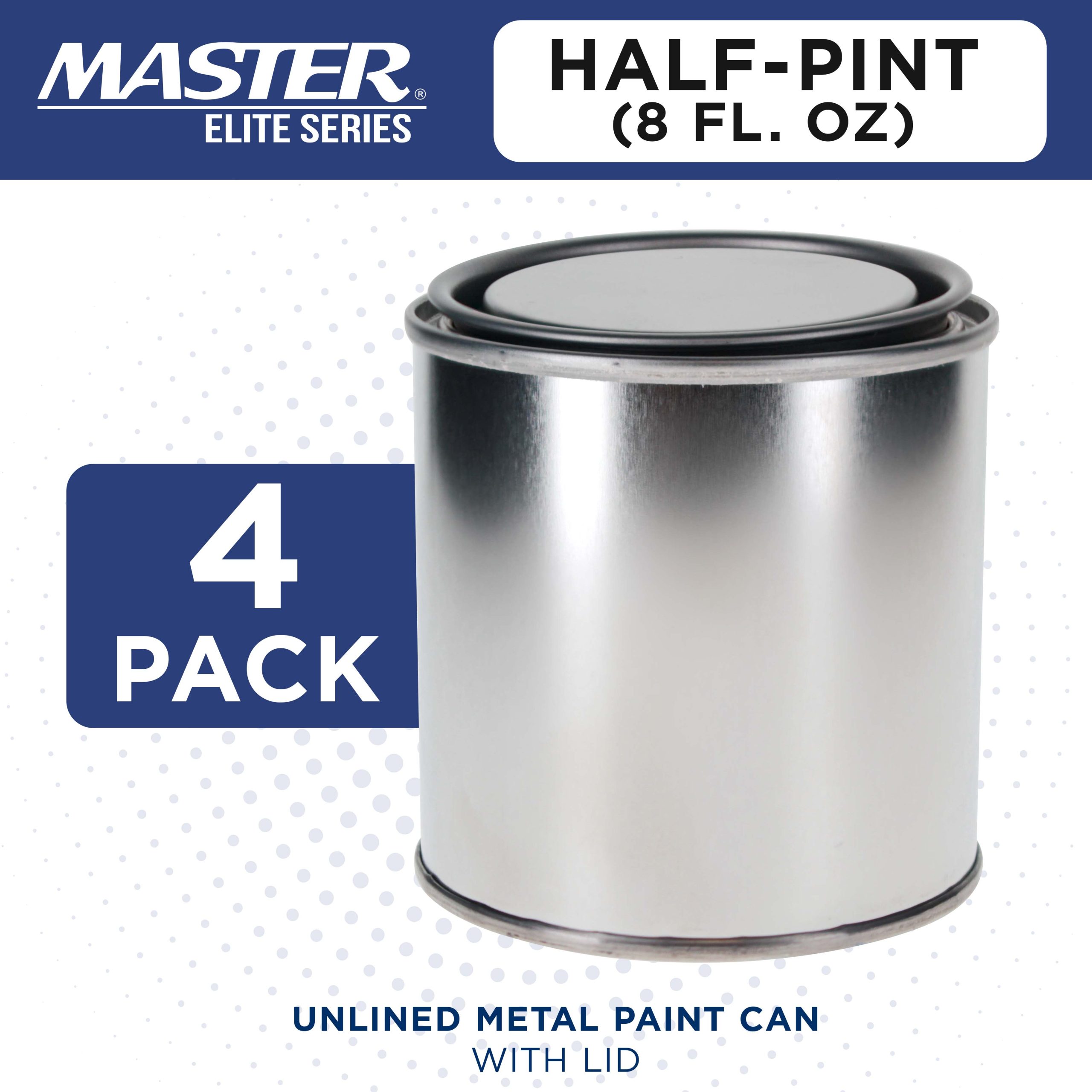 1/2 Pint Unlined Empty Metal Paint Can Bucket with Lids. Pack of 4 - Triple Tight Lid Seal. 8 fl. oz. Steel Coating Storage Container Tin - Image 2