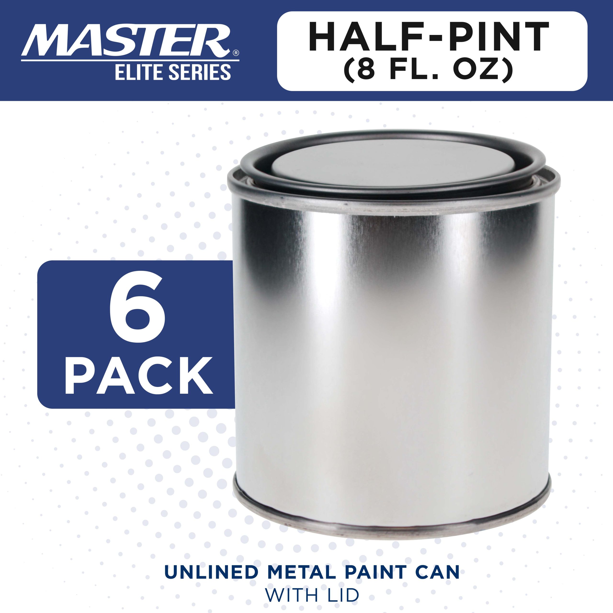 1/2 Pint Unlined Empty Metal Paint Can Bucket with Lids. Pack of 6 - Triple Tight Lid Seal. 8 fl. oz. Steel Coating Storage Container Tin - Image 2