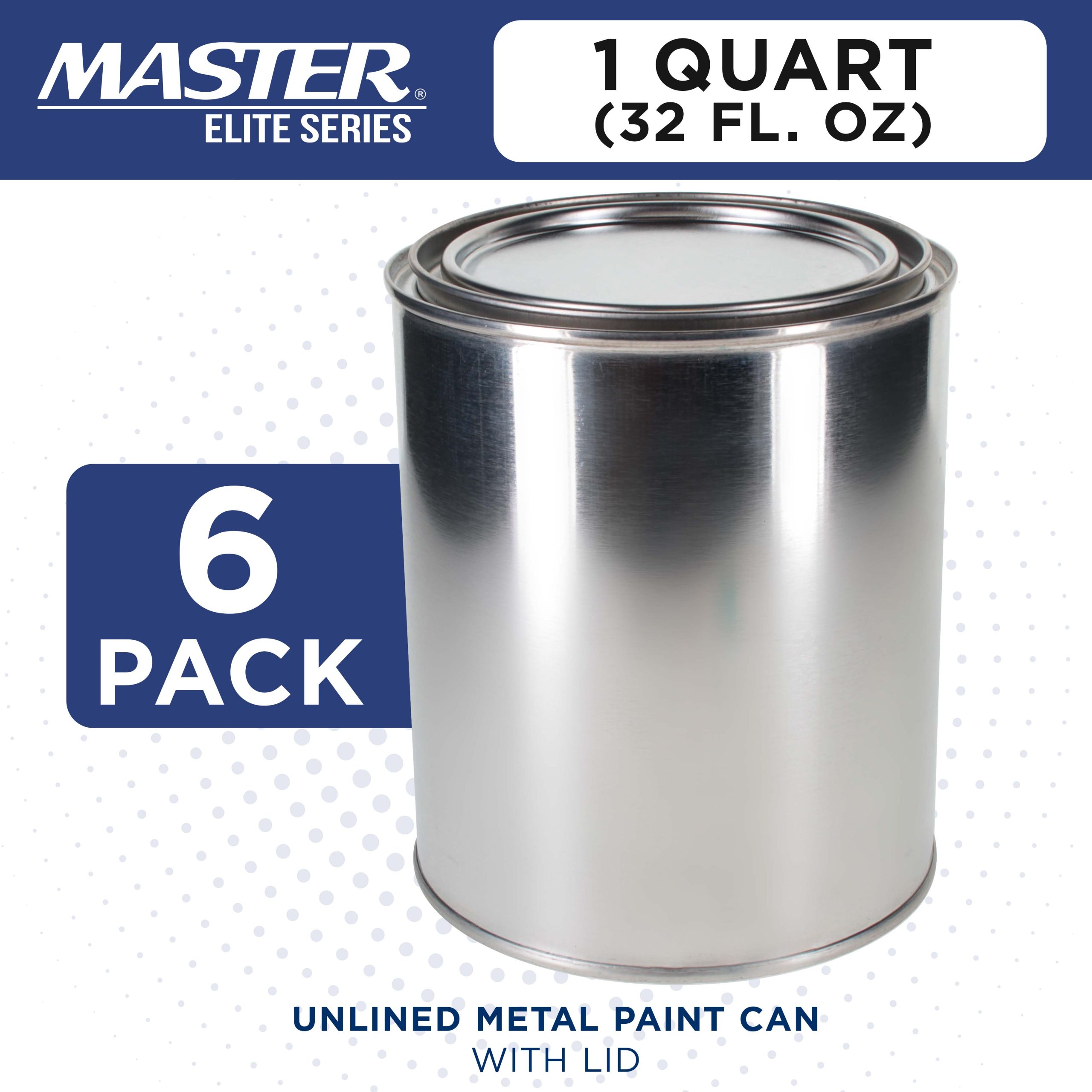 1 Quart Unlined Empty Metal Paint Can Bucket with Lids. Pack of 6 - Triple Tight Lid Seal. 32 fl. oz. Steel Coating Storage Container Tin - Image 2