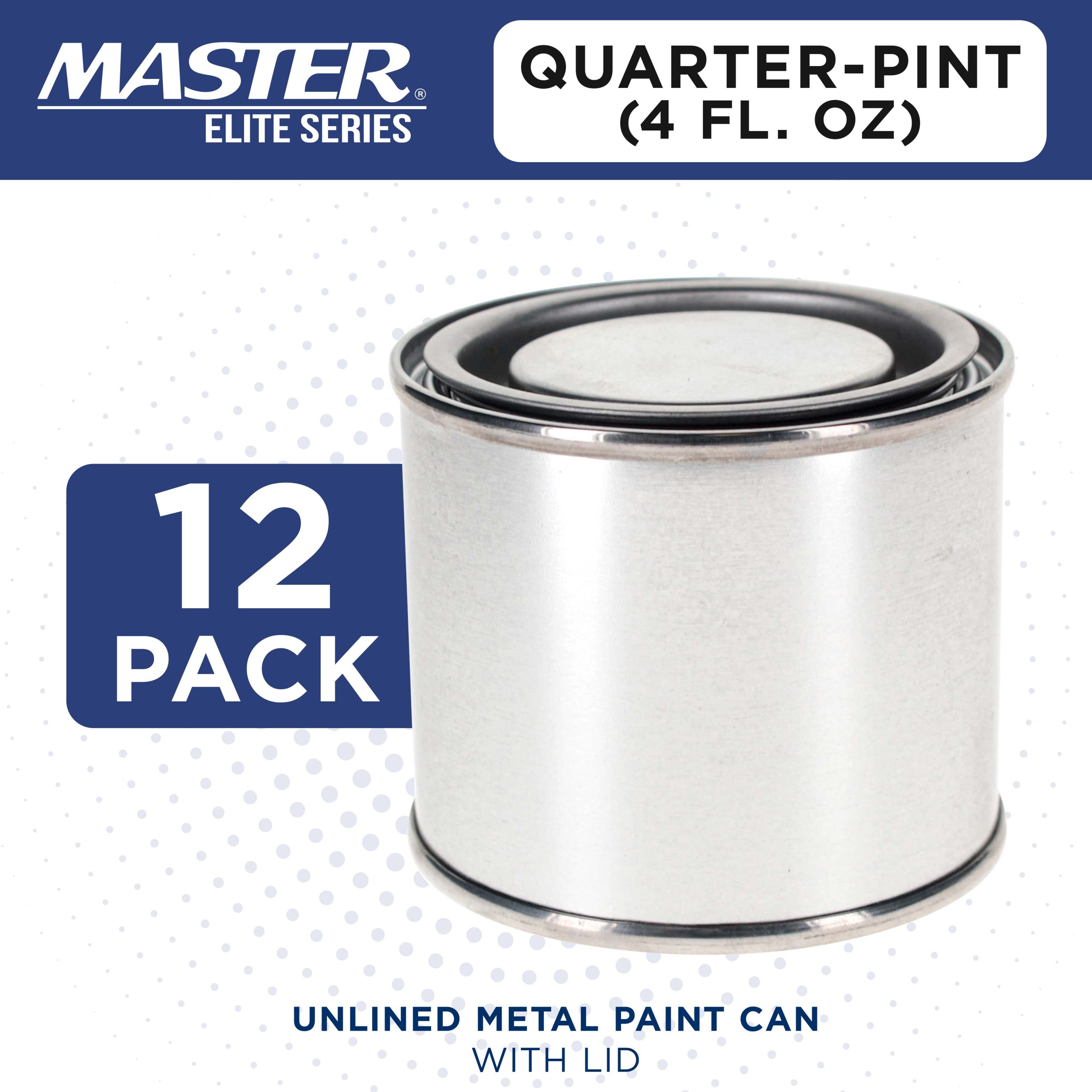 1/4 Pint Unlined Empty Metal Paint Can Bucket with Lids. Pack of 12 - Triple Tight Lid Seal. 4 fl. oz. Steel Coating Storage Container Tin - Image 2