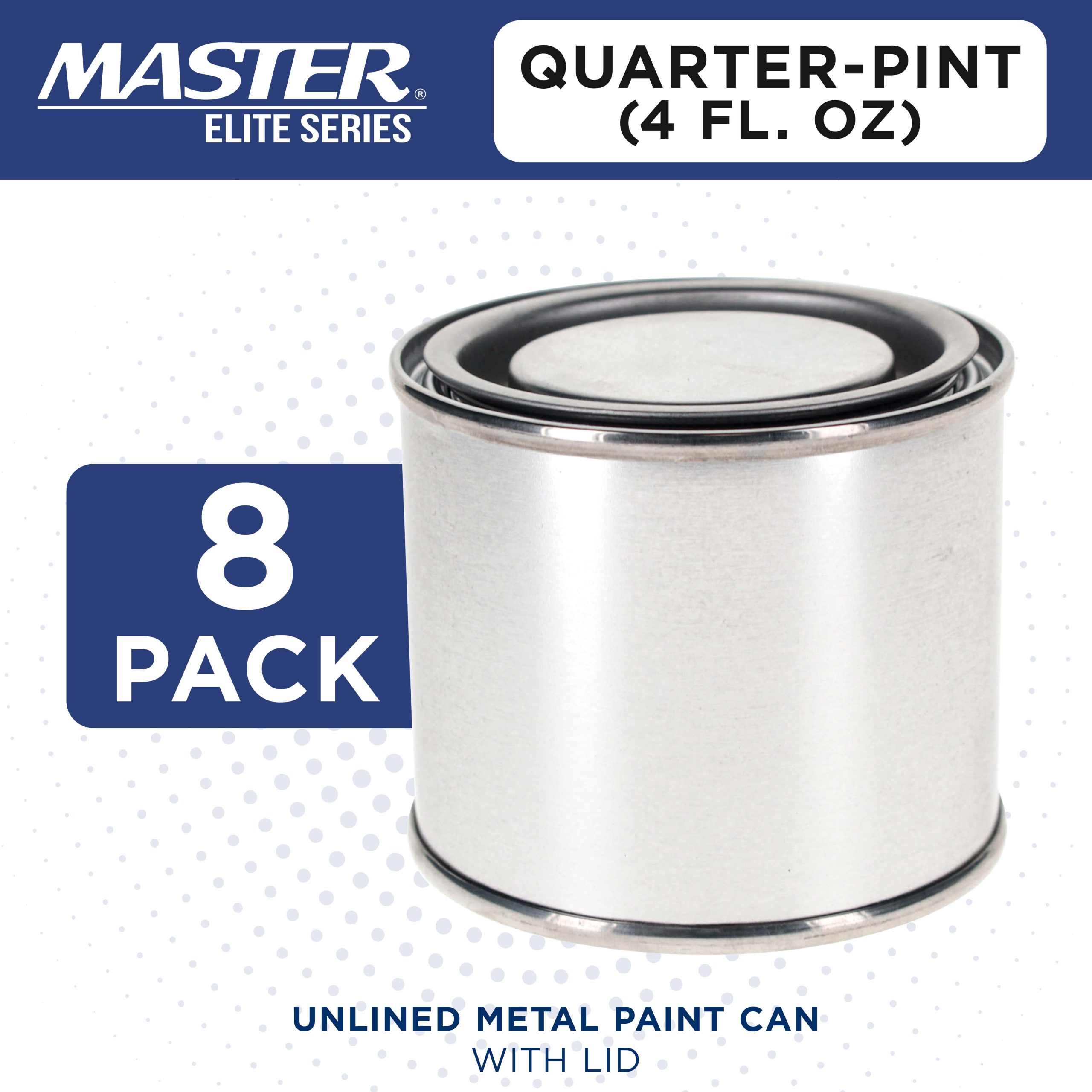 1/4 Pint Unlined Empty Metal Paint Can Bucket with Lids. Pack of 8 - Triple Tight Lid Seal. 4 fl. oz. Steel Coating Storage Container Tin - Image 2