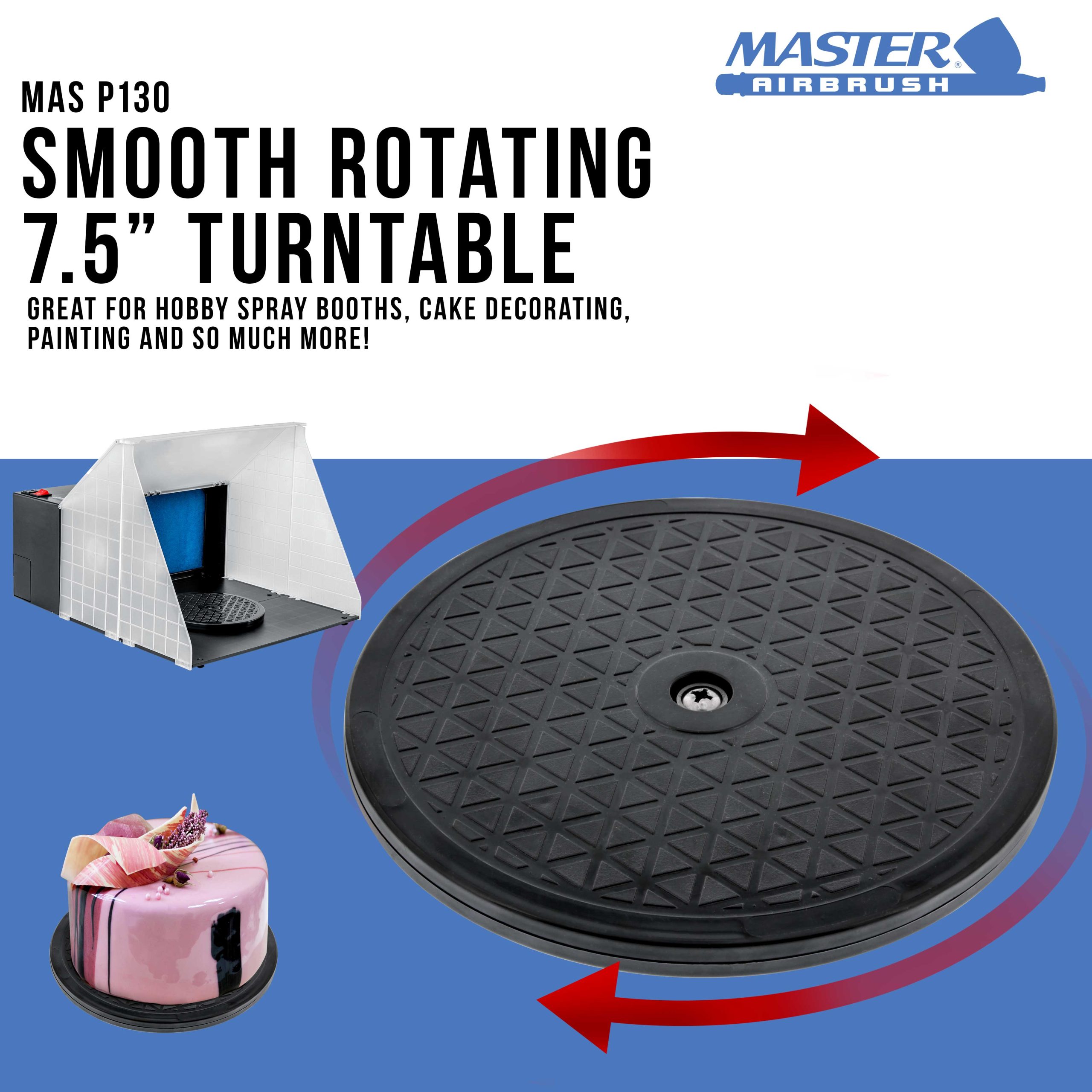 Master Smooth Rotating 7.5 in. Diameter Turntable - Ideal for Hobby Spray Booths. Airbrushing Projects. Cake Decorating - Image 2