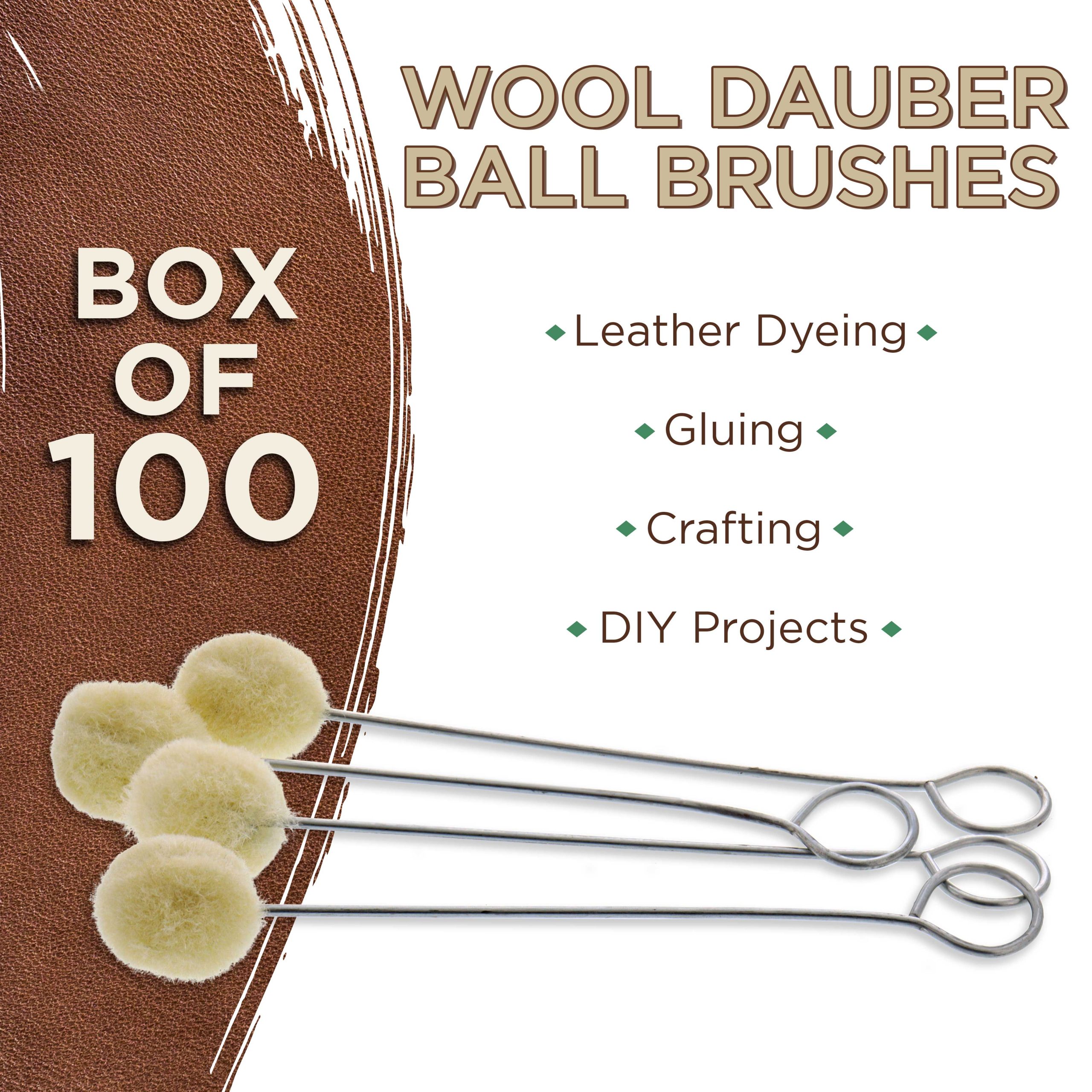 - Wool Daubers Ball Brush (Pack of 100) - Applicator Tool for Leather Dye. Dying. Staining. Crafting. DIY Crafts Projects. Gluing - Image 2