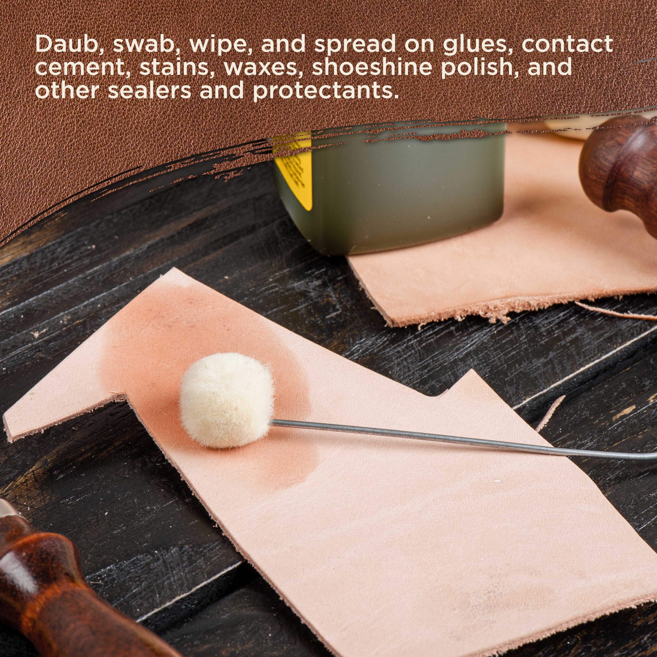 - Wool Daubers Ball Brush (Pack of 100) - Applicator Tool for Leather Dye. Dying. Staining. Crafting. DIY Crafts Projects. Gluing - Image 4