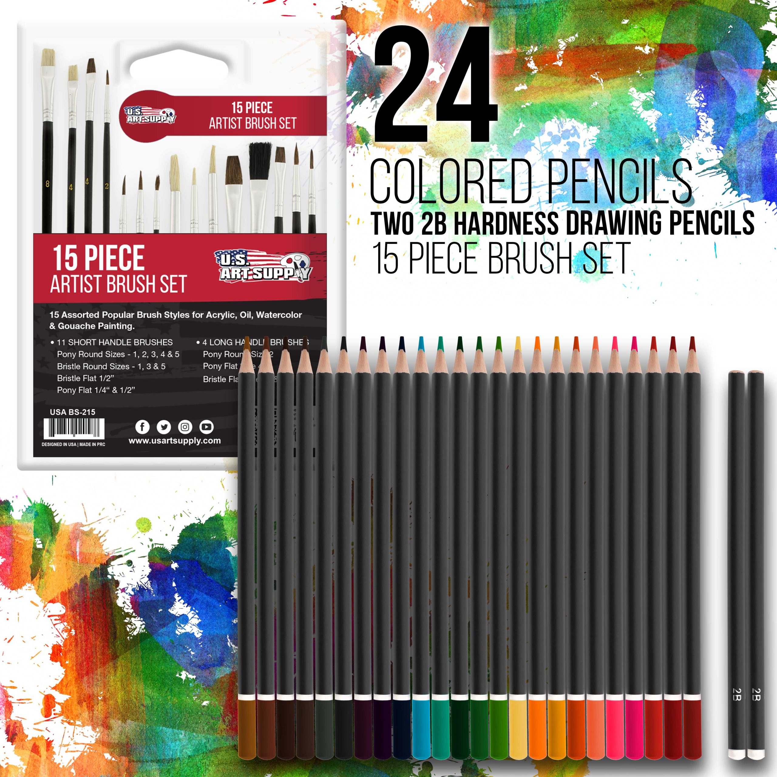 163-Piece Mega Wood Box Artist Kit with Easel. Painting. Drawing & Art Supplies for Adults - Watercolors. Oil Pastels. Pencils. Crayons & Brushes - Art Kit for Adults. Gift Set - Image 5