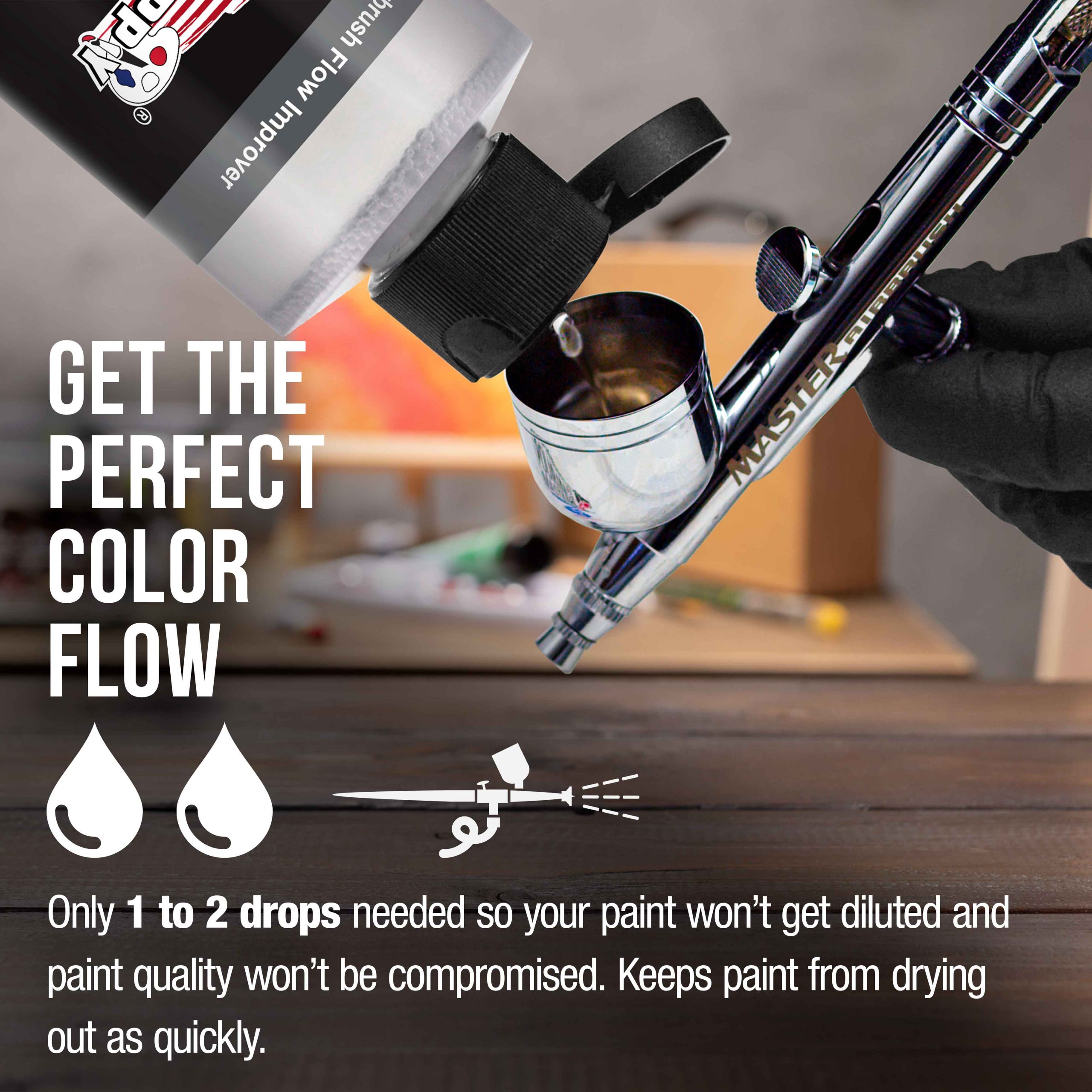 Airbrush Flow Improver. 8-Ounce Bottle - Additive to Improve Acrylic Paint Flow. Reduce Clogs. Paint Wetting. Thinner - Artist Tool - Image 4