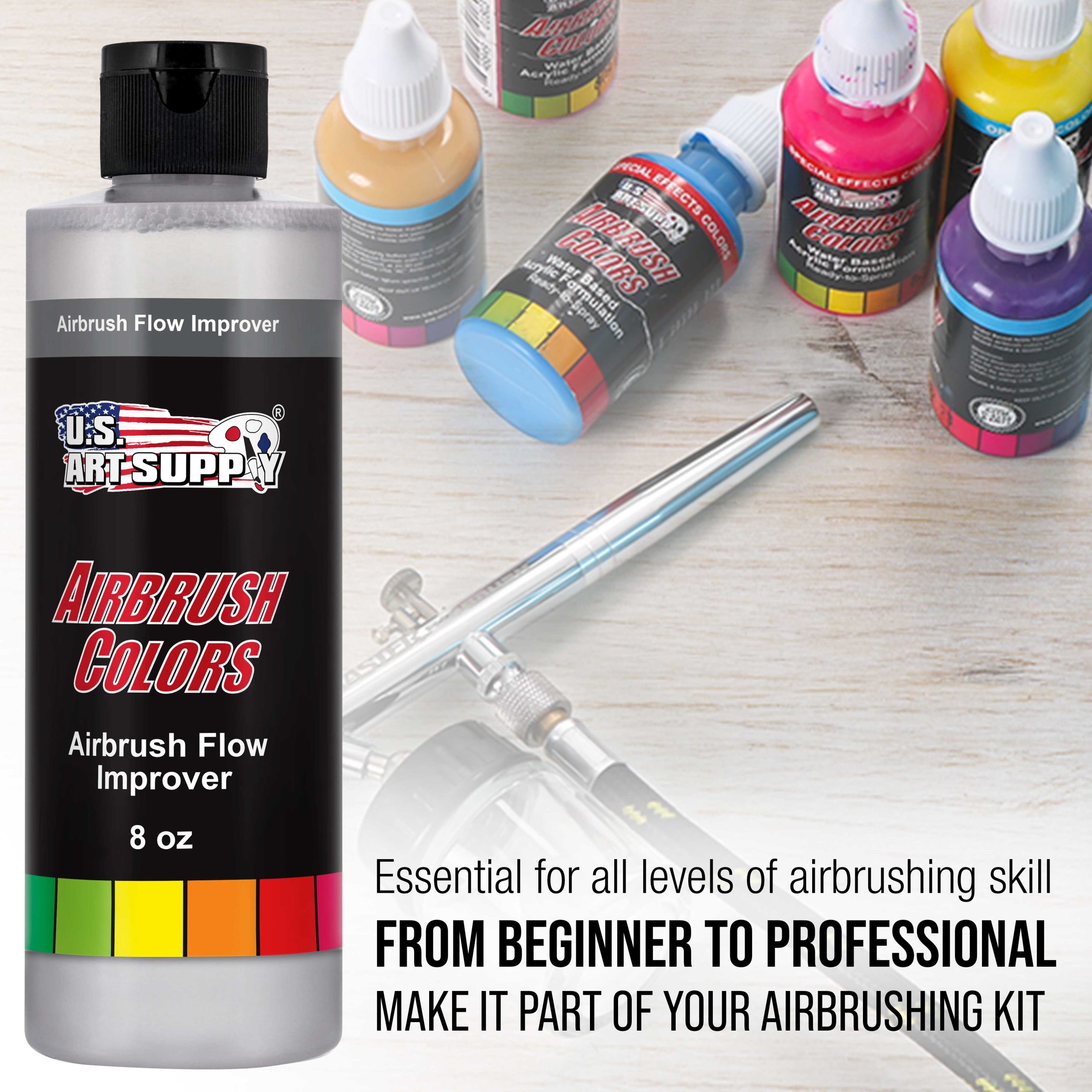 Airbrush Flow Improver. 8-Ounce Bottle - Additive to Improve Acrylic Paint Flow. Reduce Clogs. Paint Wetting. Thinner - Artist Tool - Image 5