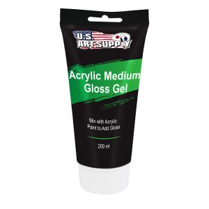 Clear Acrylic Medium Gloss Gel. 200ml - (6.7 Ounce) Tube - Increase Gloss. Viscosity & Transparency in Acrylic Paints