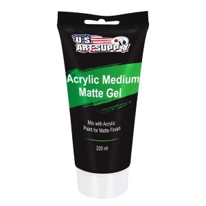 Clear Acrylic Medium Matte Gel. 200ml - (6.7 Ounce) Tube - Increase Viscosity & Transparency in Acrylic Paints