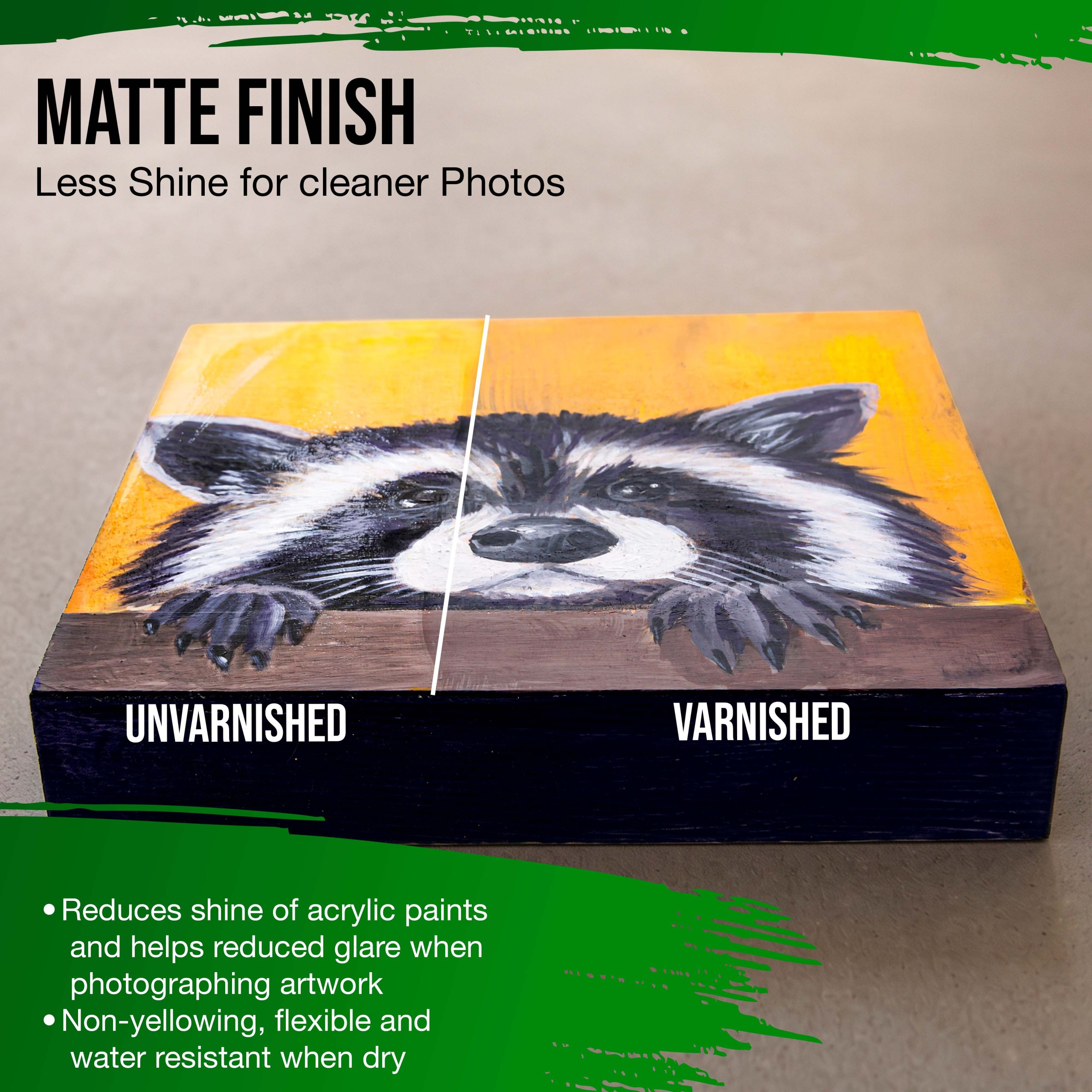 8 oz Matte Acrylic Varnish for Acrylic Painting. Permanent Clear Protection. Reduces UV & Photography Glare - Image 4