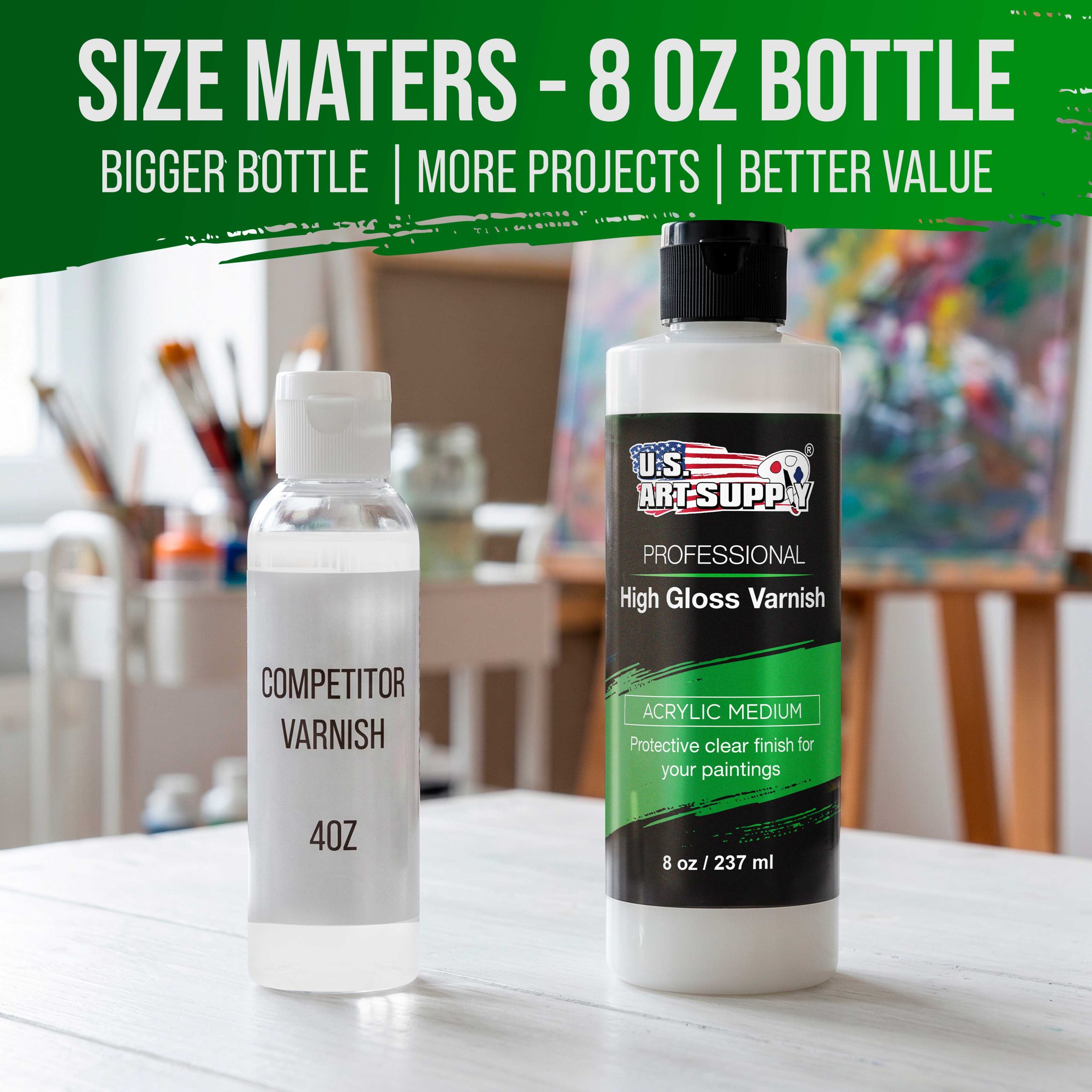 8 oz High Gloss Varnish for Acrylic Paintings - Clear Protective Finish with UV Protection - Image 3