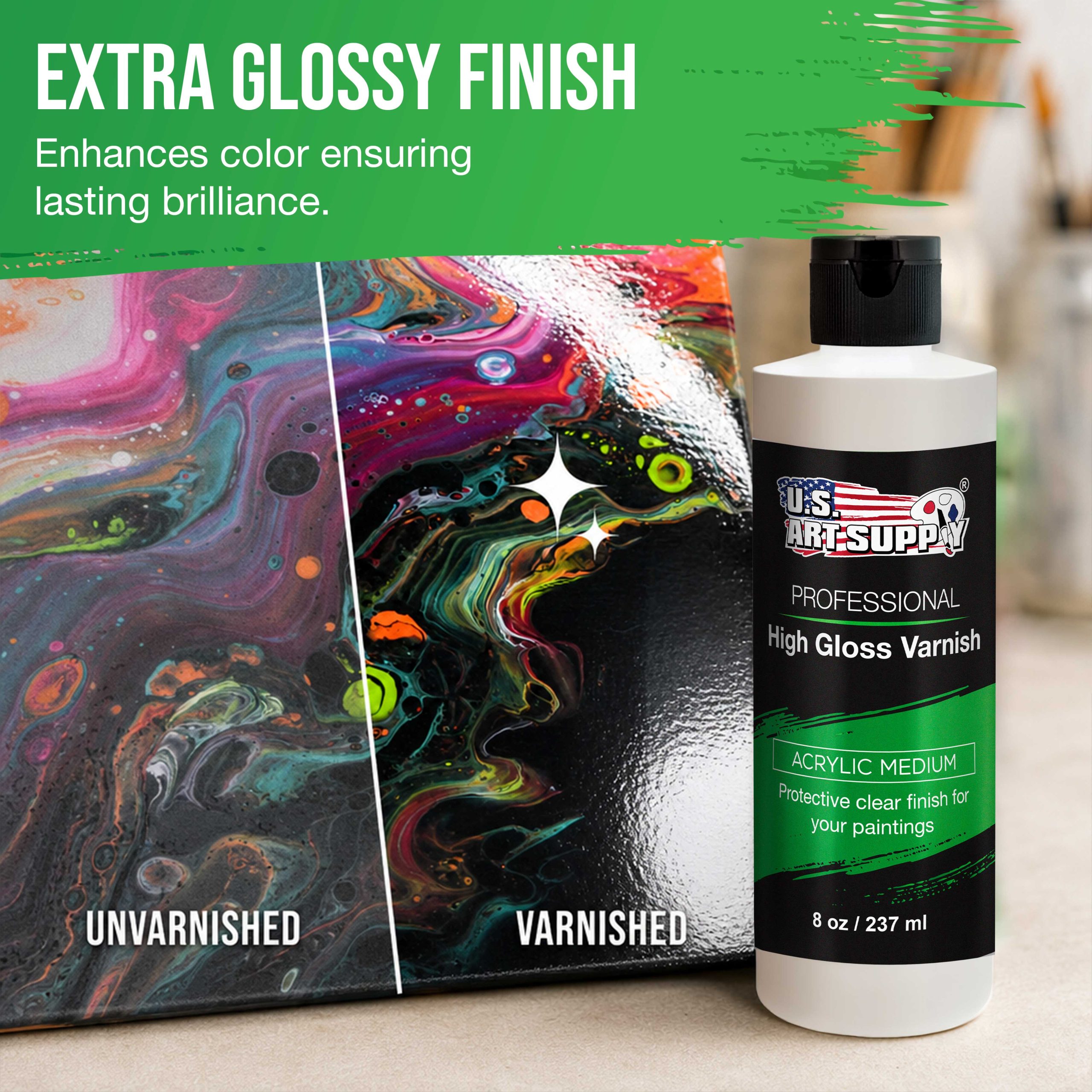 8 oz High Gloss Varnish for Acrylic Paintings - Clear Protective Finish with UV Protection - Image 4