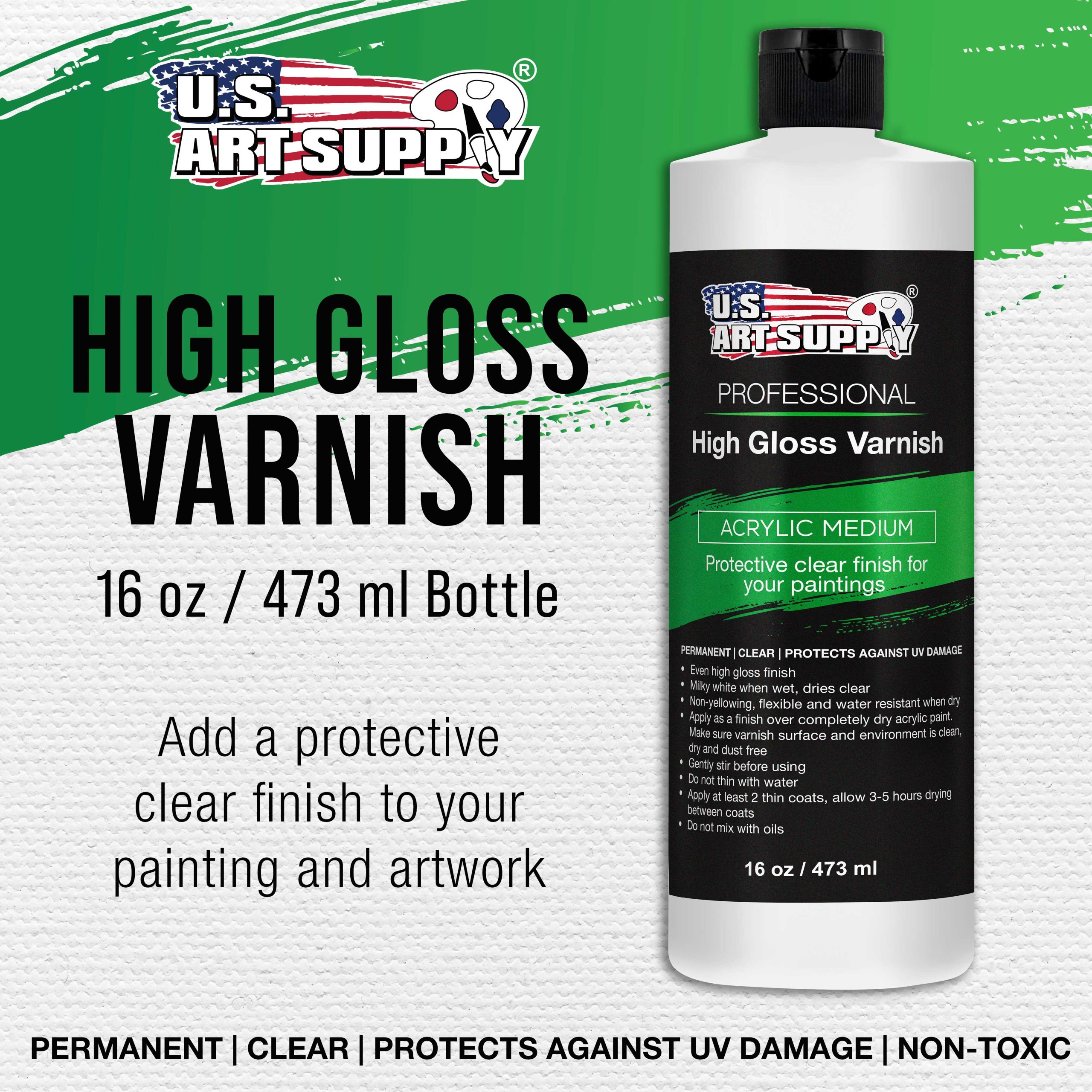 16 oz High Gloss Varnish for Acrylic Paintings - Clear Protective Finish with UV Protection - Image 2