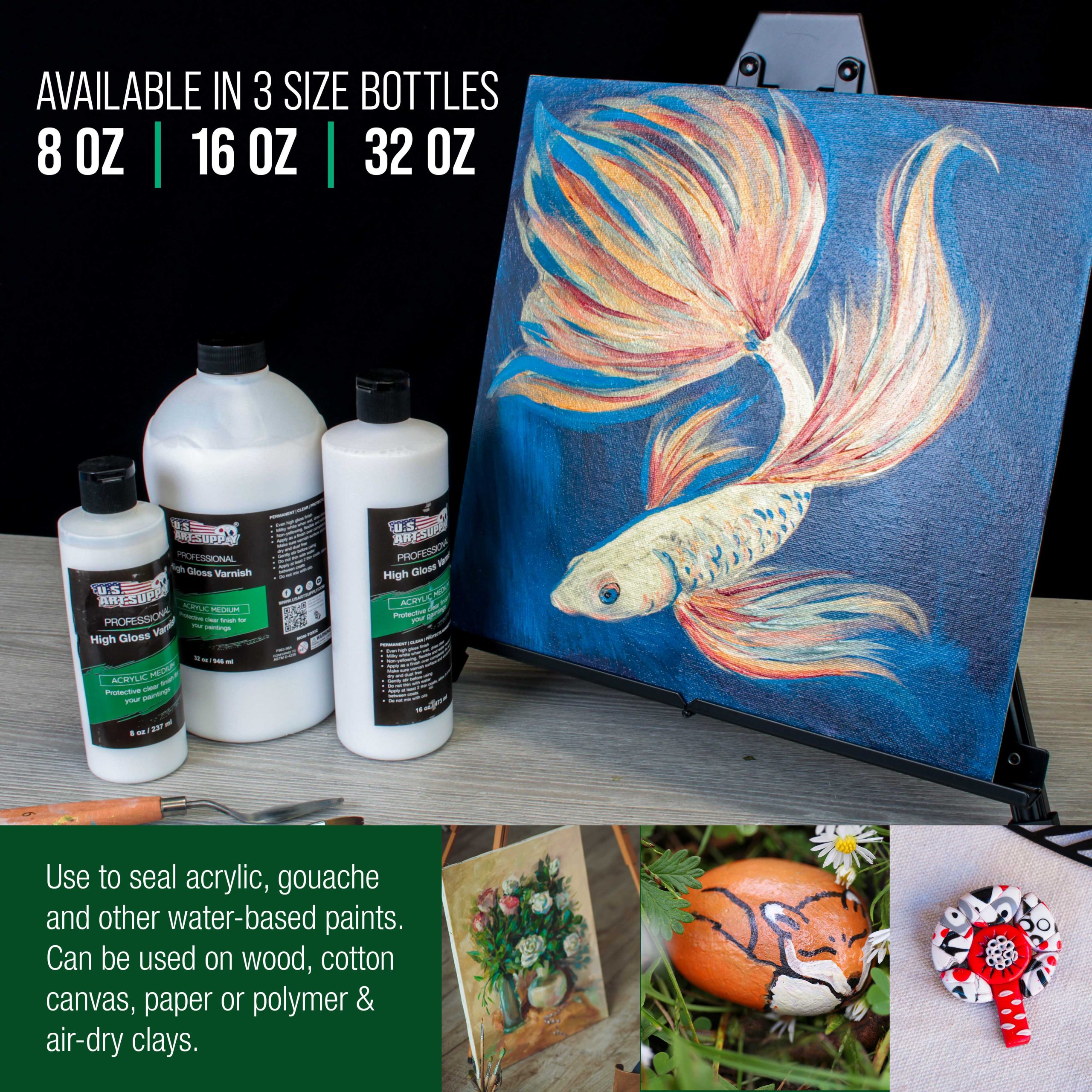 16 oz High Gloss Varnish for Acrylic Paintings - Clear Protective Finish with UV Protection - Image 6