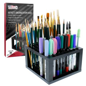 96 Slot Marker Organizer & Paint Brush Holder a? Marker Storage. Pens. Brushes. Colored Pencils
