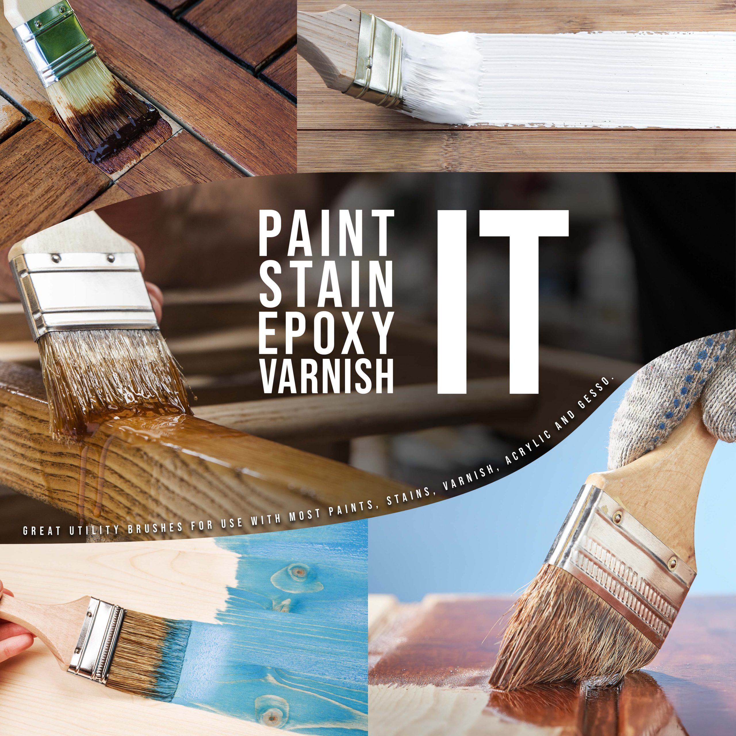 72 Pack of 1 inch Paint and Chip Paint Brushes for Paint. Stains. Varnishes. Glues. and Gesso - Image 3