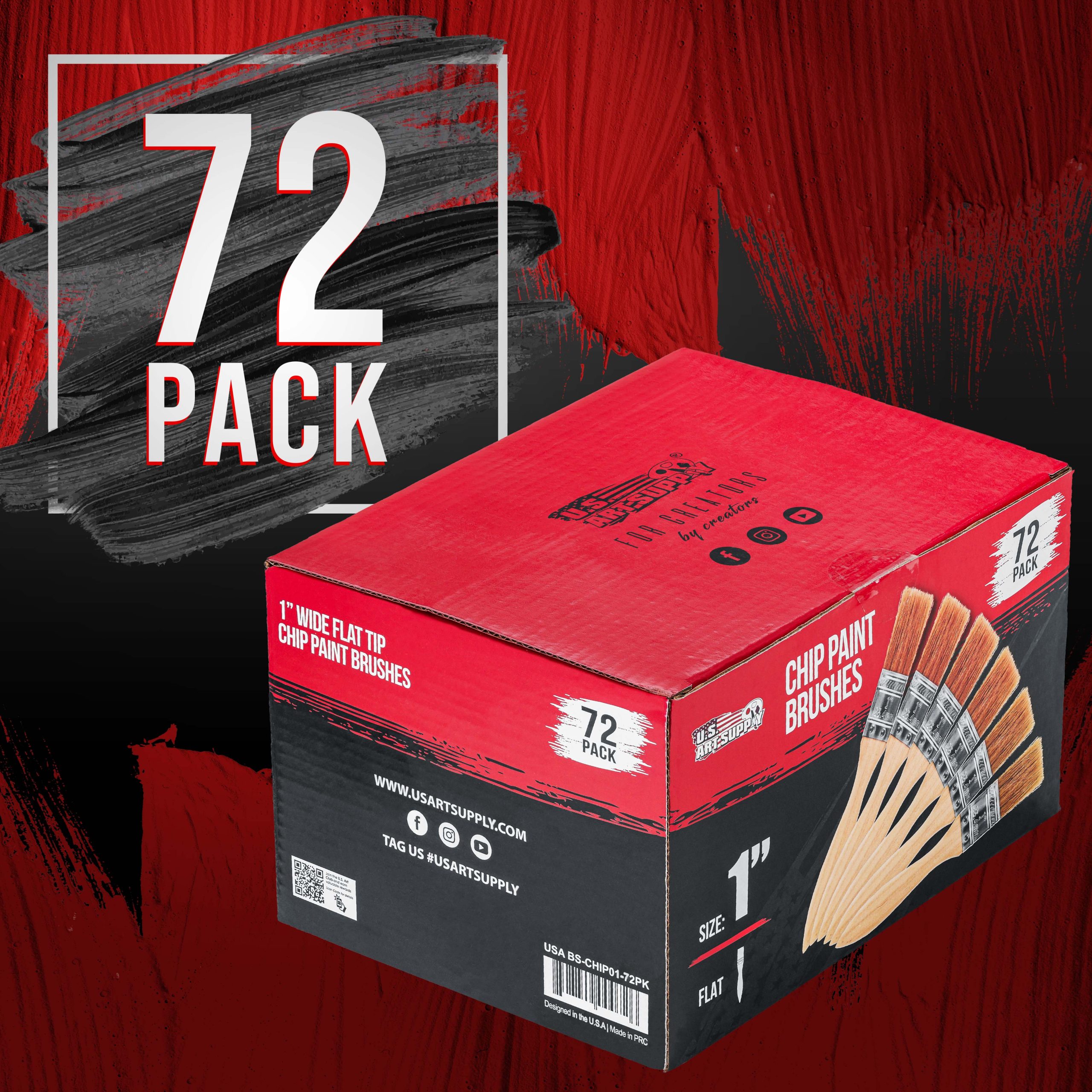 72 Pack of 1 inch Paint and Chip Paint Brushes for Paint. Stains. Varnishes. Glues. and Gesso - Image 4