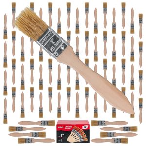 72 Pack of 1 inch Paint and Chip Paint Brushes for Paint. Stains. Varnishes. Glues. and Gesso