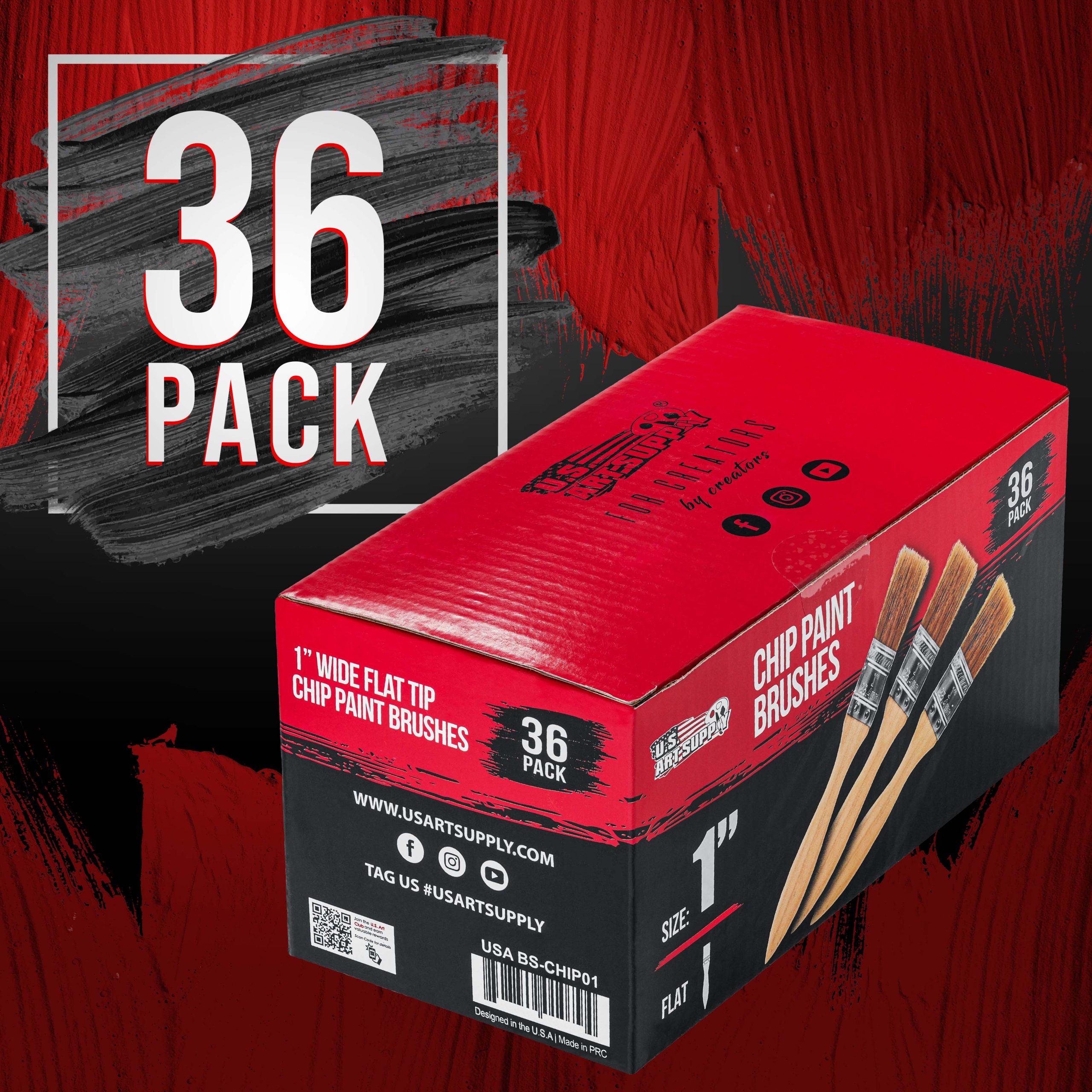 36 Pack of 1 inch Paint and Chip Paint Brushes for Paint. Stains. Varnishes. Glues. and Gesso - Image 4