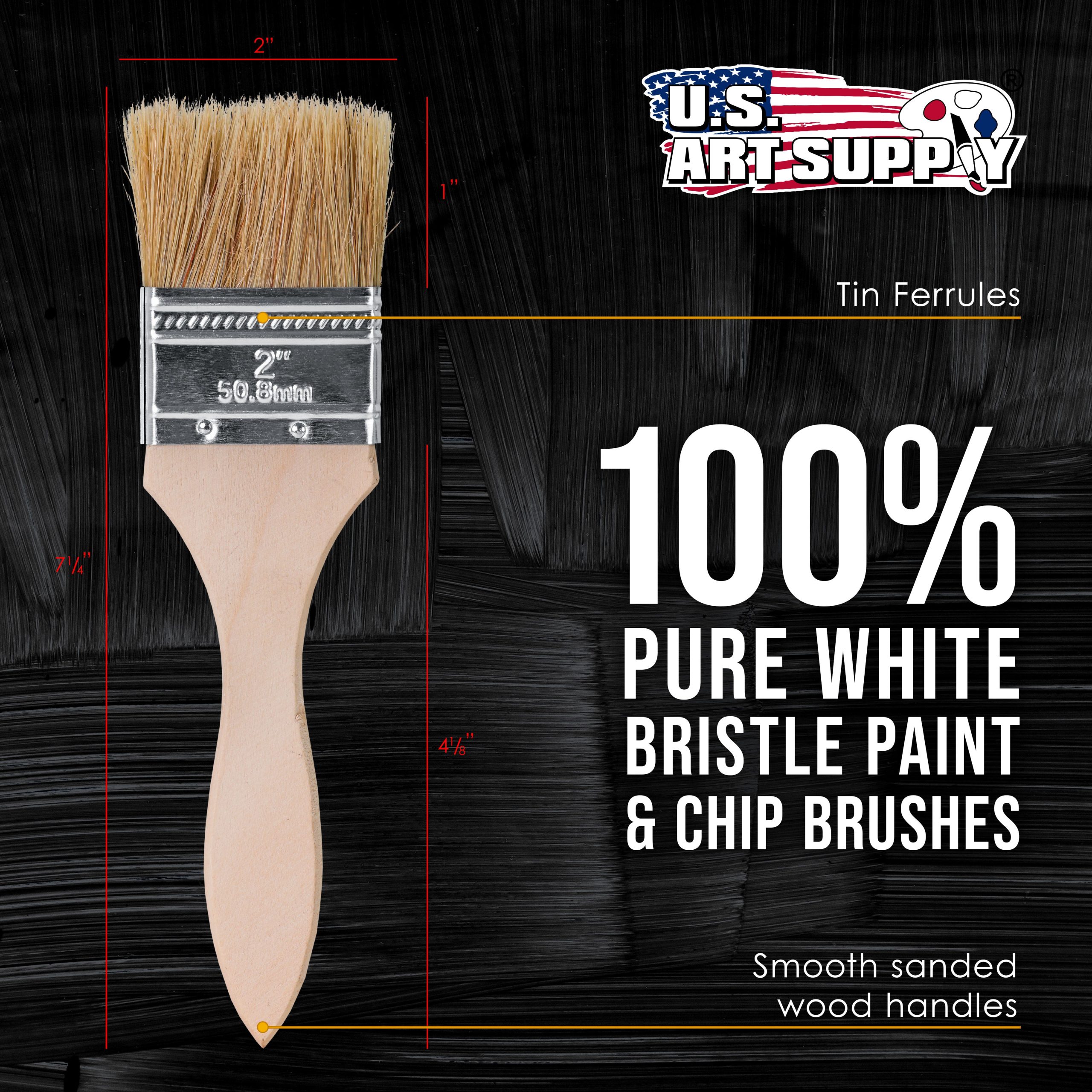 48 Pack of 2 inch Paint and Chip Paint Brushes for Paint. Stains. Varnishes. Glues. and Gesso - Image 2