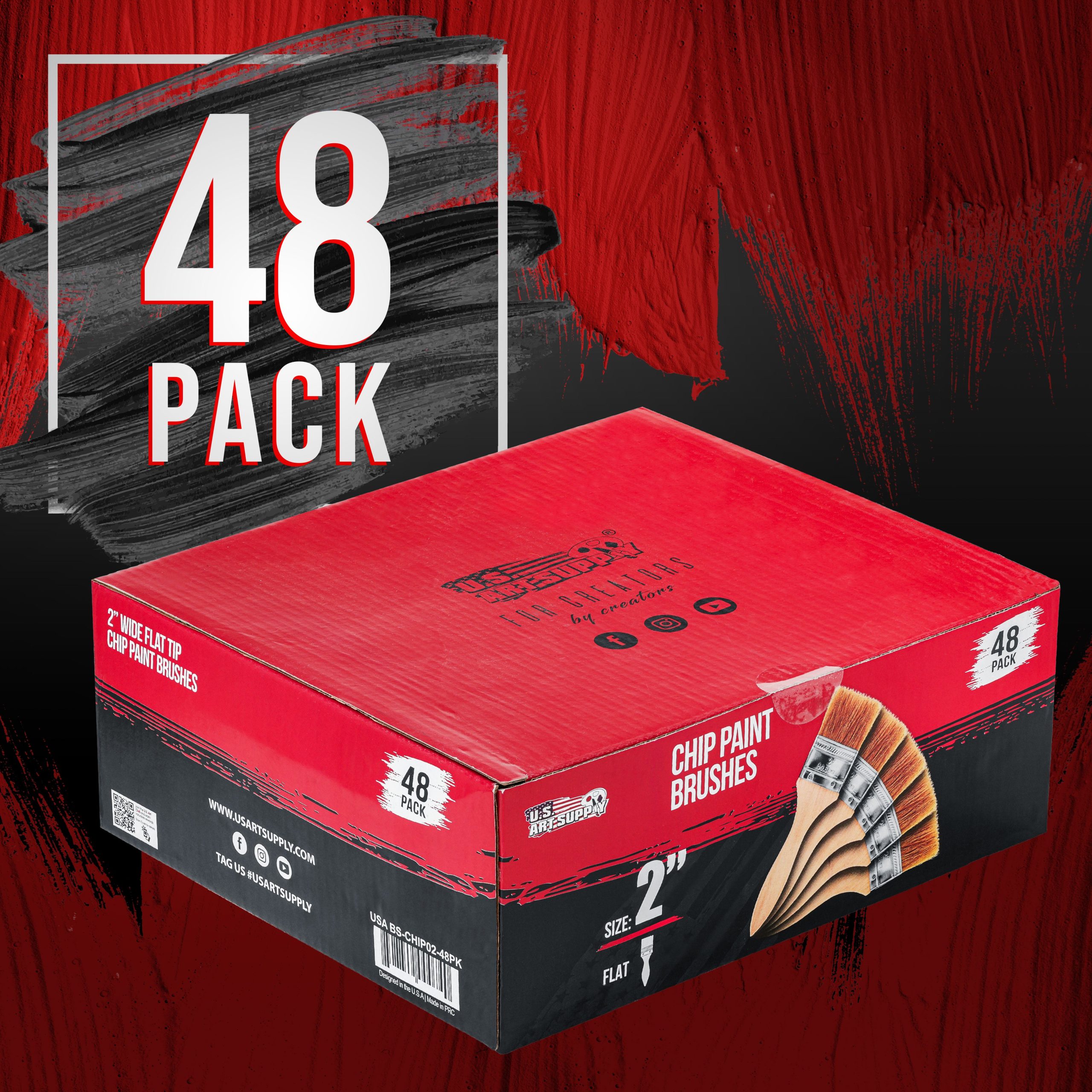 48 Pack of 2 inch Paint and Chip Paint Brushes for Paint. Stains. Varnishes. Glues. and Gesso - Image 4