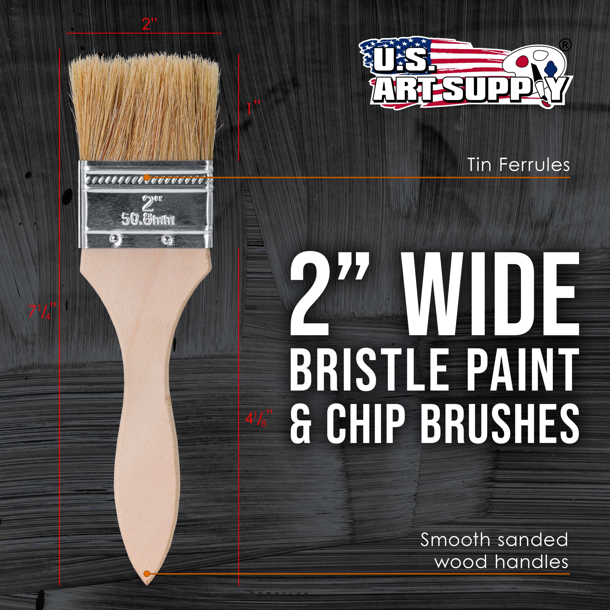 24 Pack of 2 inch Paint and Chip Paint Brushes for Paint. Stains. Varnishes. Glues. and Gesso - Image 2