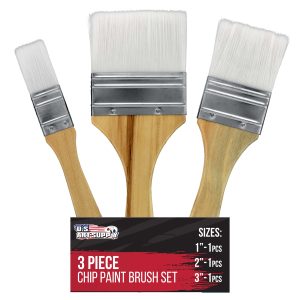 3 Pack of Variety Size Synthetic Bristle Paint. Chip and Utility Paint Brushes for Paint. Stains. Varnishes. Glues. and Gesso