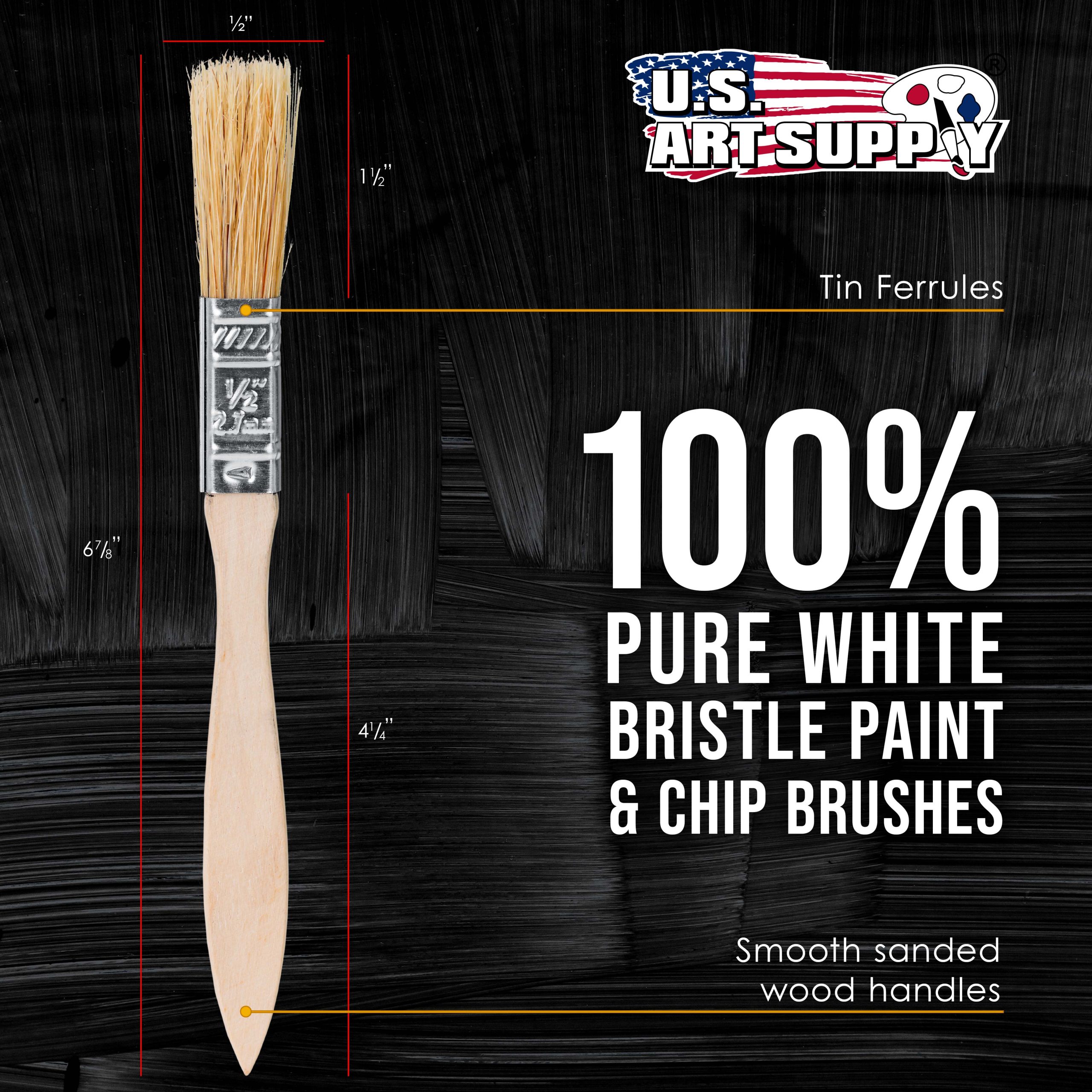 36 Pack of 1/2 inch Paint and Chip Paint Brushes for Paint. Stains. Varnishes. Glues. and Gesso - Image 2