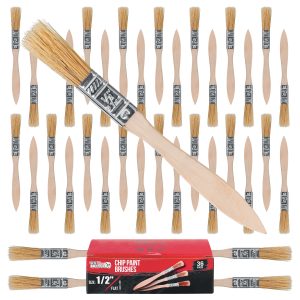36 Pack of 1/2 inch Paint and Chip Paint Brushes for Paint. Stains. Varnishes. Glues. and Gesso
