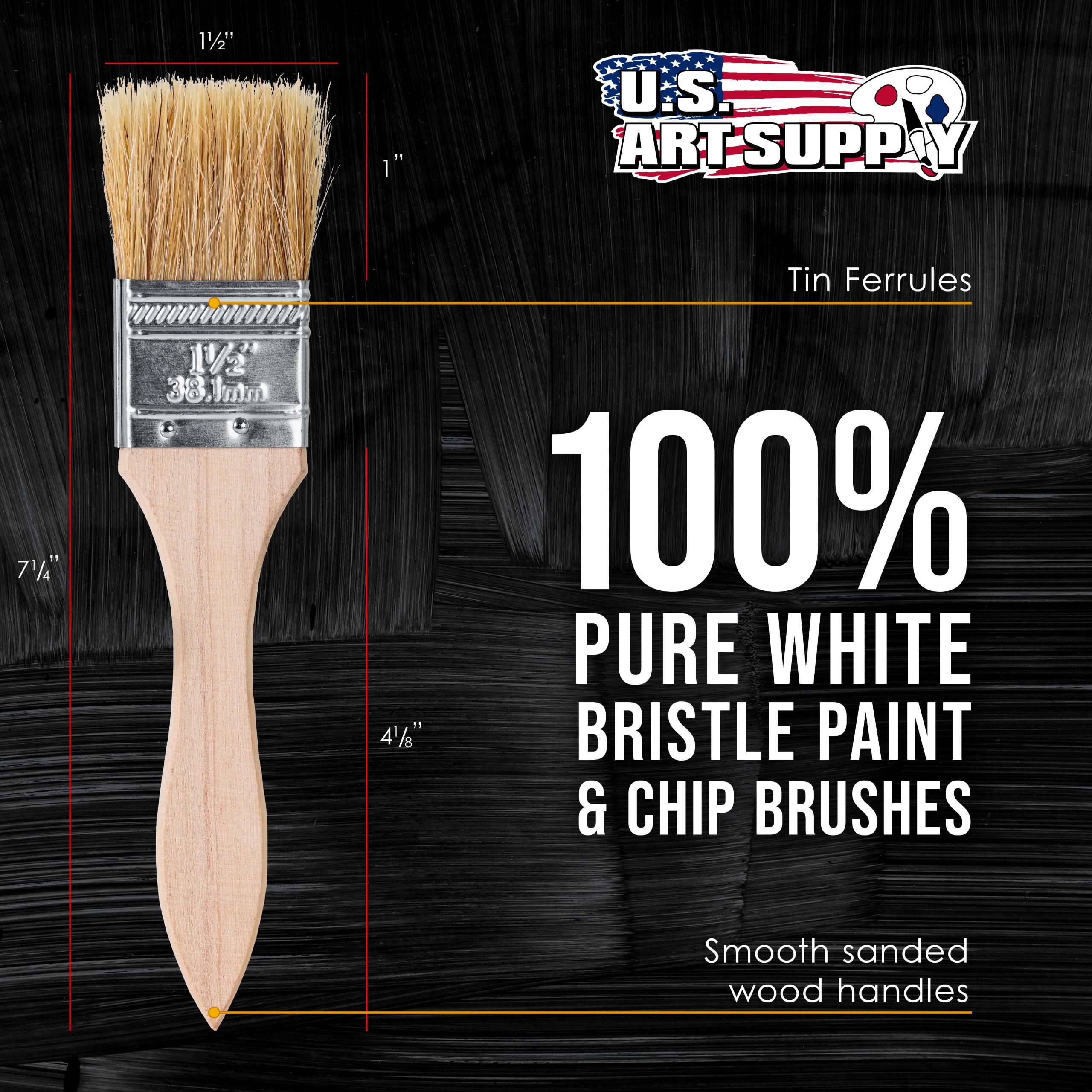24 Pack of 1-1/2 inch Paint and Chip Paint Brushes for Paint. Stains. Varnishes. Glues. and Gesso - Image 2