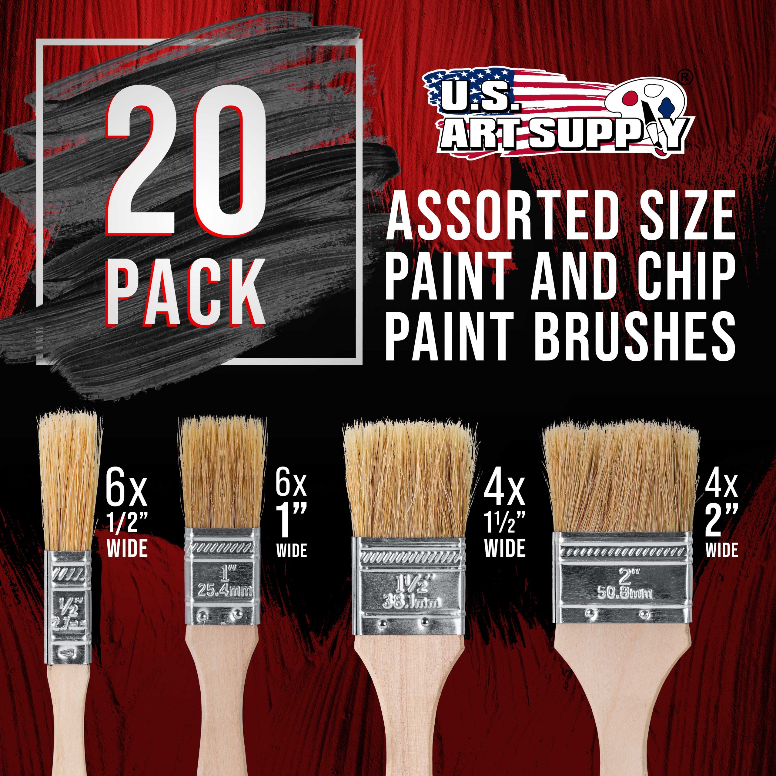 20 Pack of Assorted Size Paint and Chip Paint Brushes for Paint. Stains. Varnishes. Glues. and Gesso - Image 2