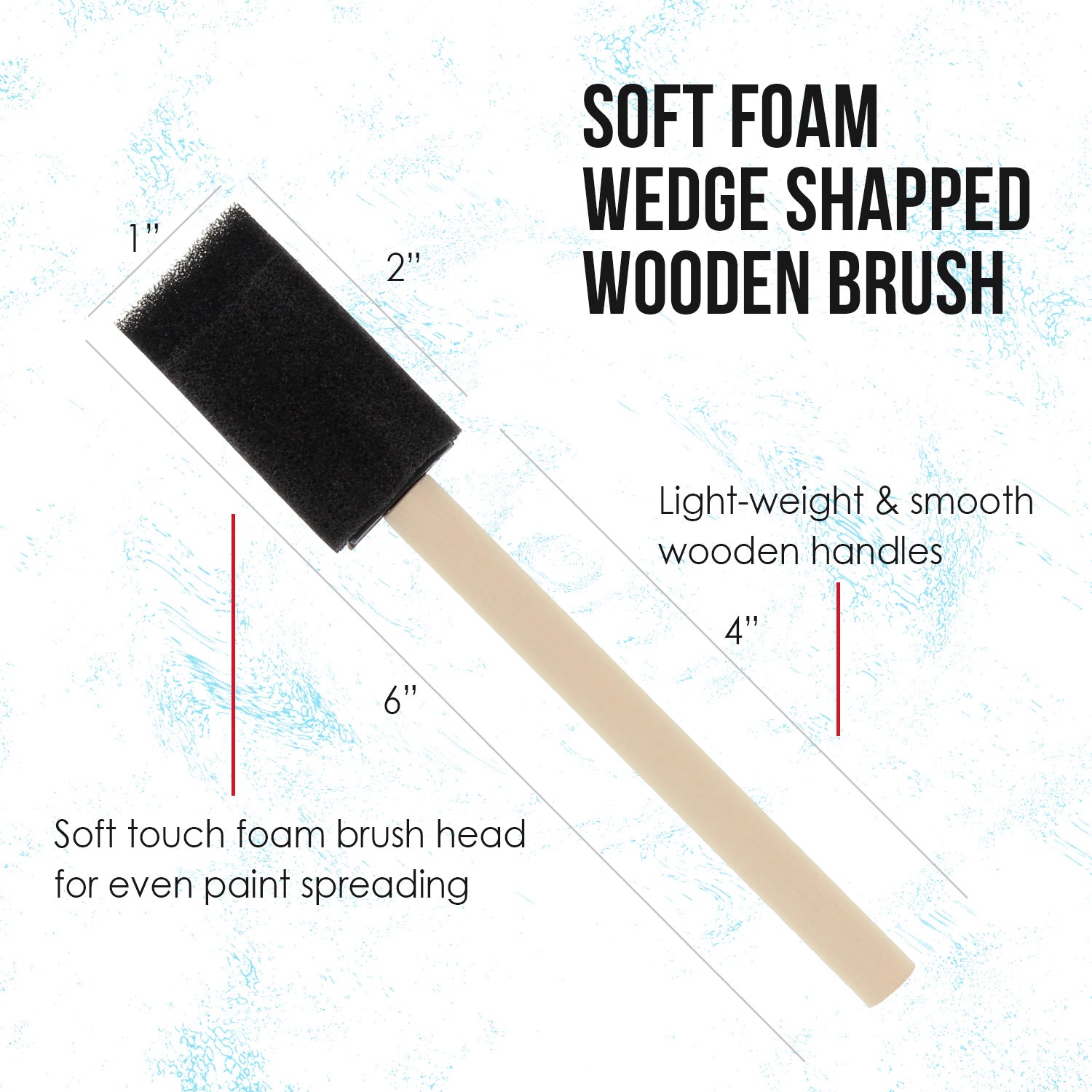 1 inch Foam Sponge Wood Handle Paint Brush Set (Value Pack of 25) - Lightweight. durable and great for Acrylics. Stains. Varnishes. Crafts. Art - Image 2