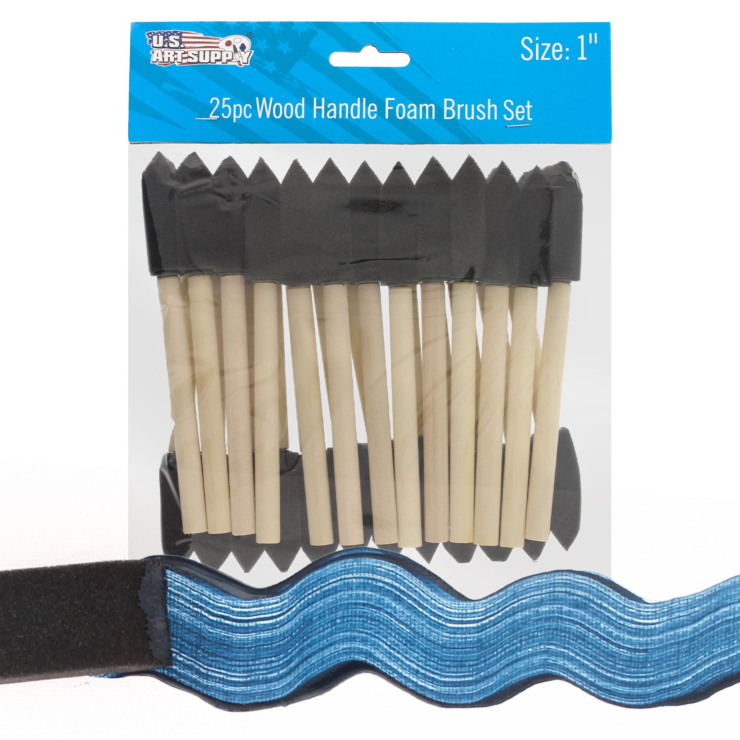 1 inch Foam Sponge Wood Handle Paint Brush Set (Value Pack of 25) - Lightweight. durable and great for Acrylics. Stains. Varnishes. Crafts. Art - Image 5