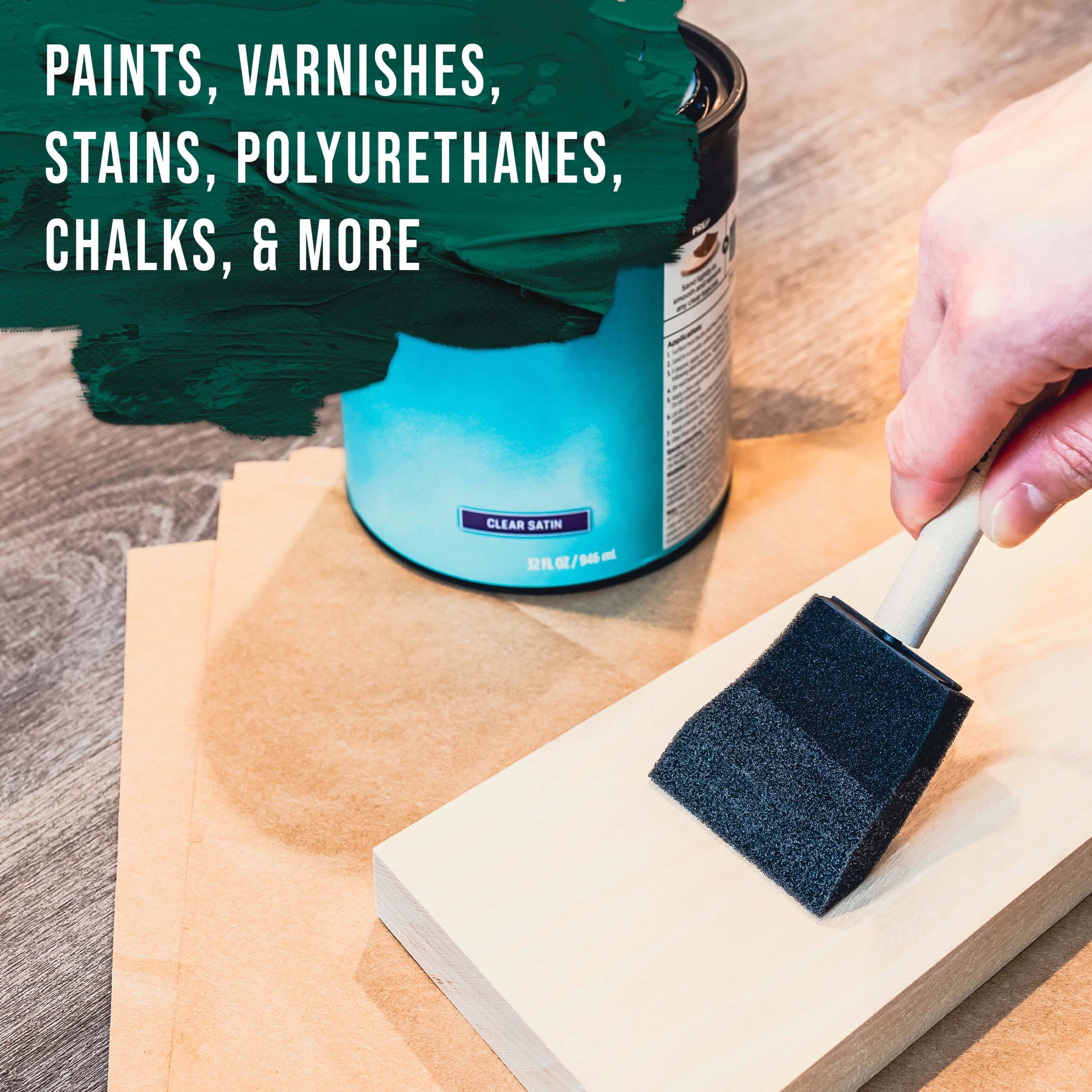 2 inch Foam Sponge Wood Handle Paint Brush Set (Value Pack of 20) - Lightweight. durable and great for Acrylics. Stains. Varnishes. Crafts. Art - Image 4