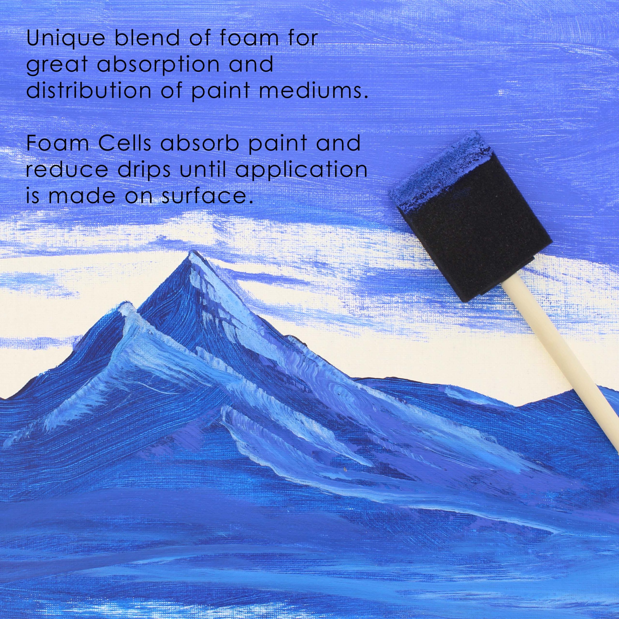 2 inch Foam Sponge Wood Handle Paint Brush Set (Value Pack of 20) - Lightweight. durable and great for Acrylics. Stains. Varnishes. Crafts. Art - Image 5