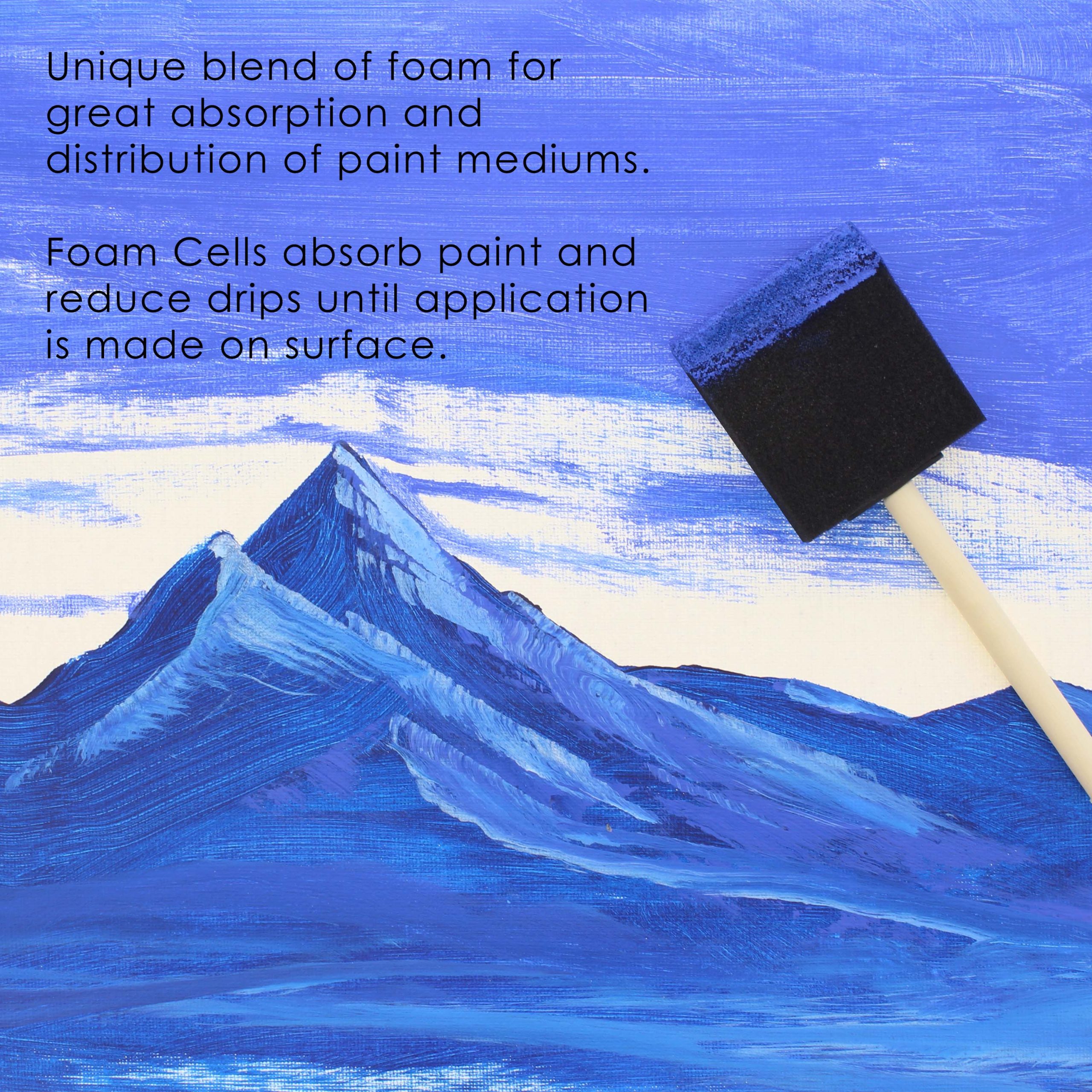 3 inch Foam Sponge Wood Handle Paint Brush Set (Super Value Pack of 30) - Lightweight. durable and great for Acrylics. Stains. Varnishes. Crafts. Art - Image 5