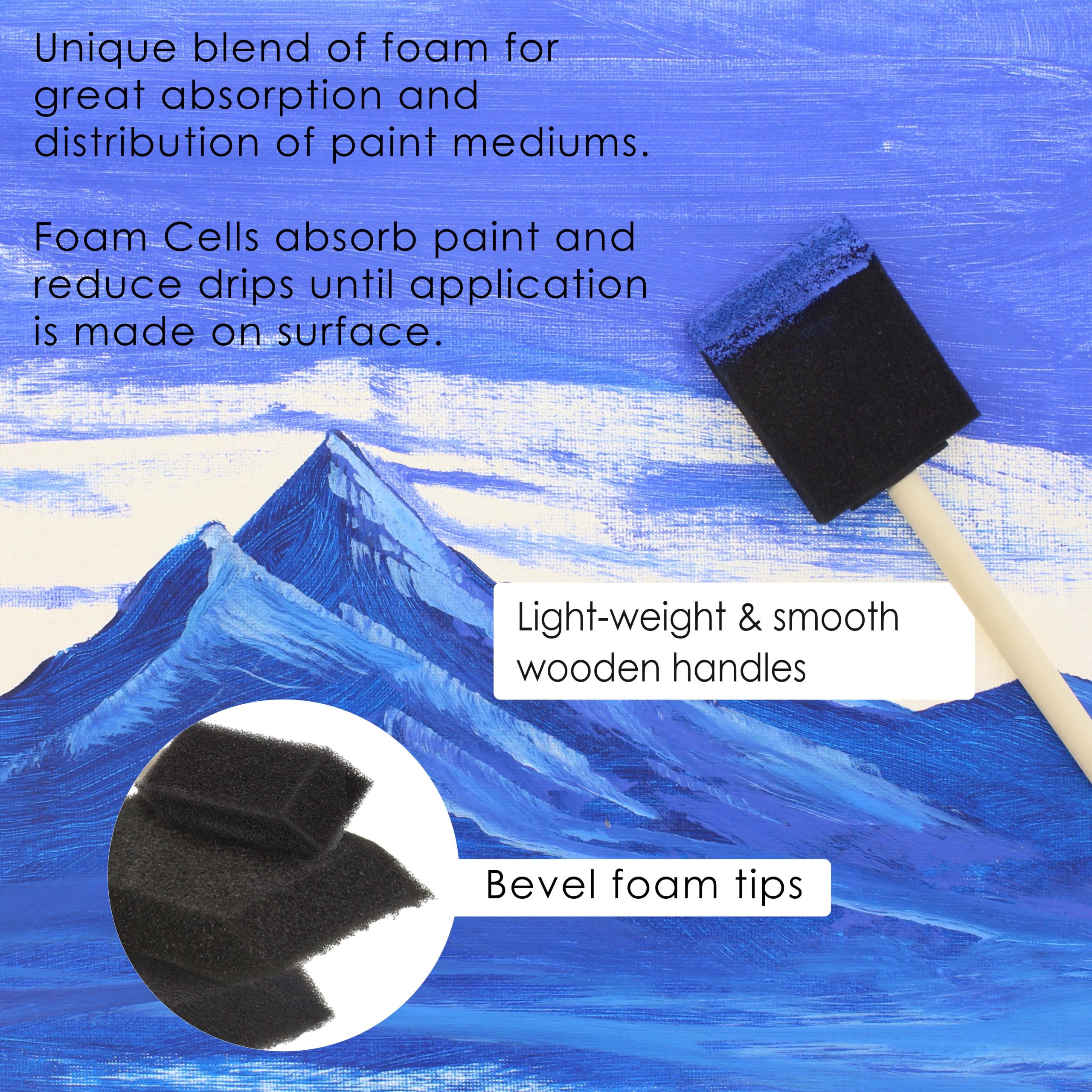 Variety Pack Foam Sponge Wood Handle Paint Brush Set (Value Pack of 40 Brushes) - Lightweight. Durable - For Acrylics. Stains. Varnishes. Crafts. Art - Image 5
