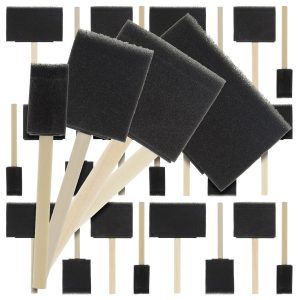 Variety Pack Foam Sponge Wood Handle Paint Brush Set. Value Pack of 20 Brushes - Lightweight. Durable & Great for Acrylics Stains Varnishes Crafts Art