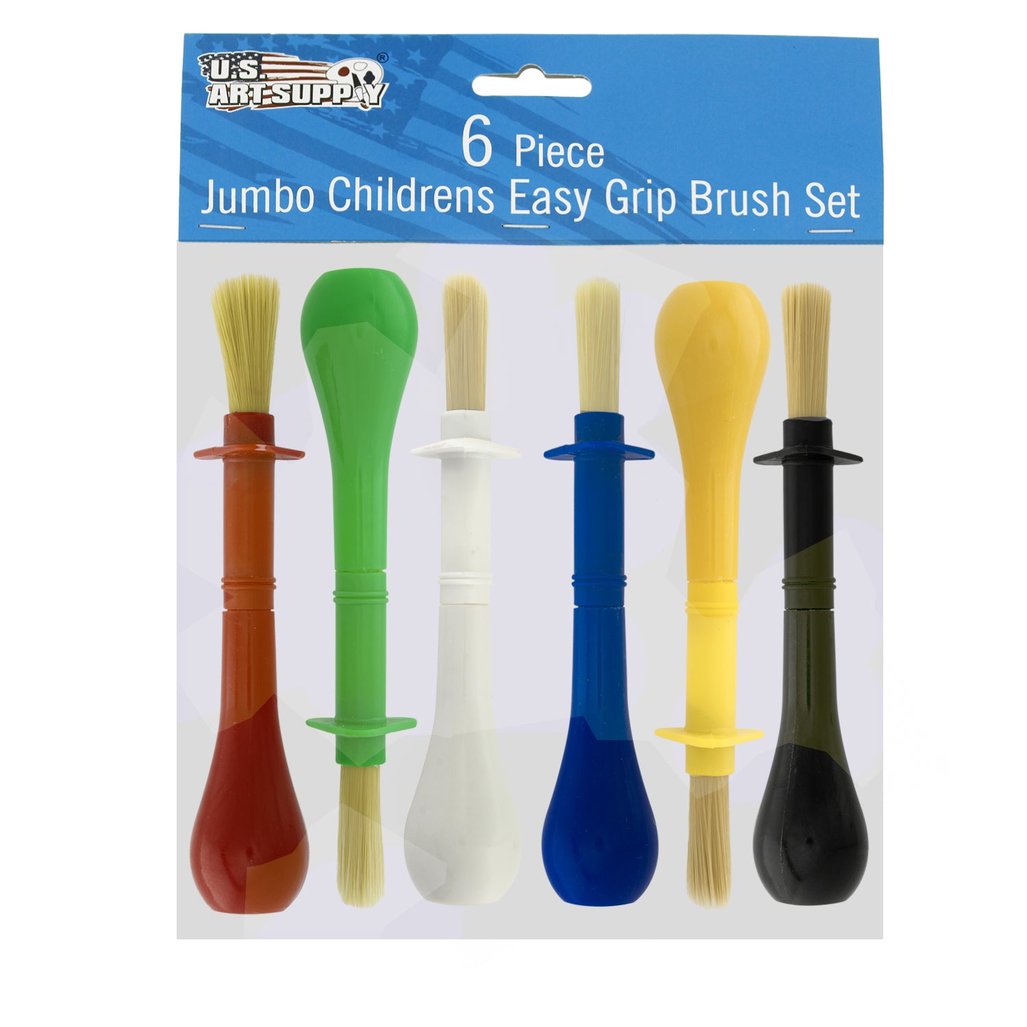 6-Piece Jumbo Tempera Art Brushes - Plastic Handle Round Brushes. Stubby Grip - Classroom Paint Brushes for Crafts. Tempera & Acrylic Painting. Ideal for Beginners & Students - Image 2