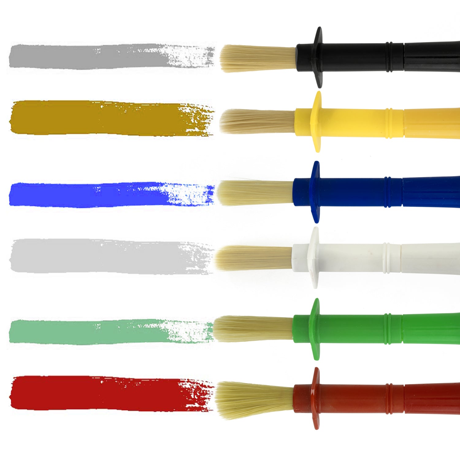 6-Piece Jumbo Tempera Art Brushes - Plastic Handle Round Brushes. Stubby Grip - Classroom Paint Brushes for Crafts. Tempera & Acrylic Painting. Ideal for Beginners & Students - Image 5