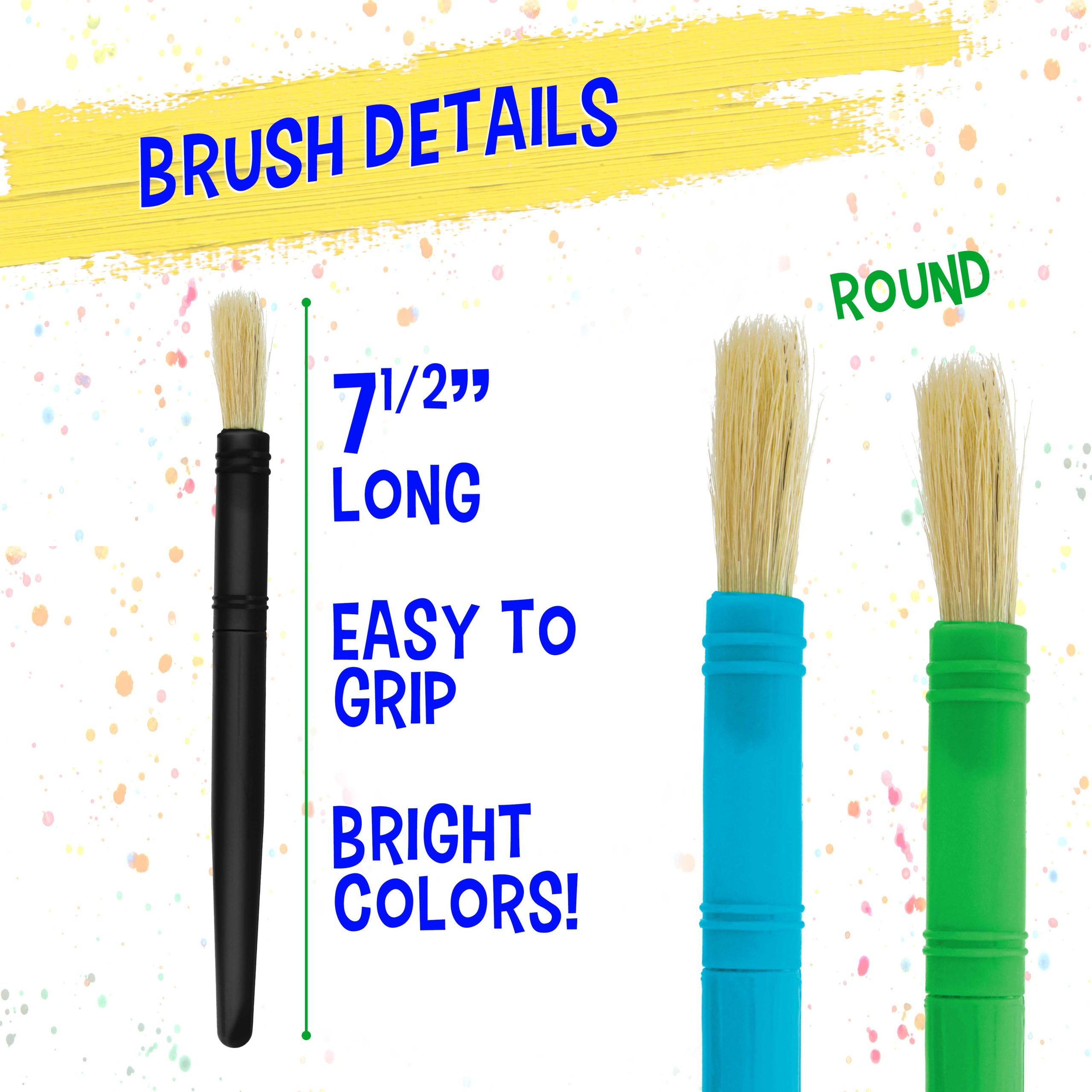10-Piece Thick Paint Brush Set - Large Paint Brushes. Bulk Classroom Painting Brushes for Crafts. Tempera. Painting Projects. Posters. Pumpkin & Acrylic Art - Image 3
