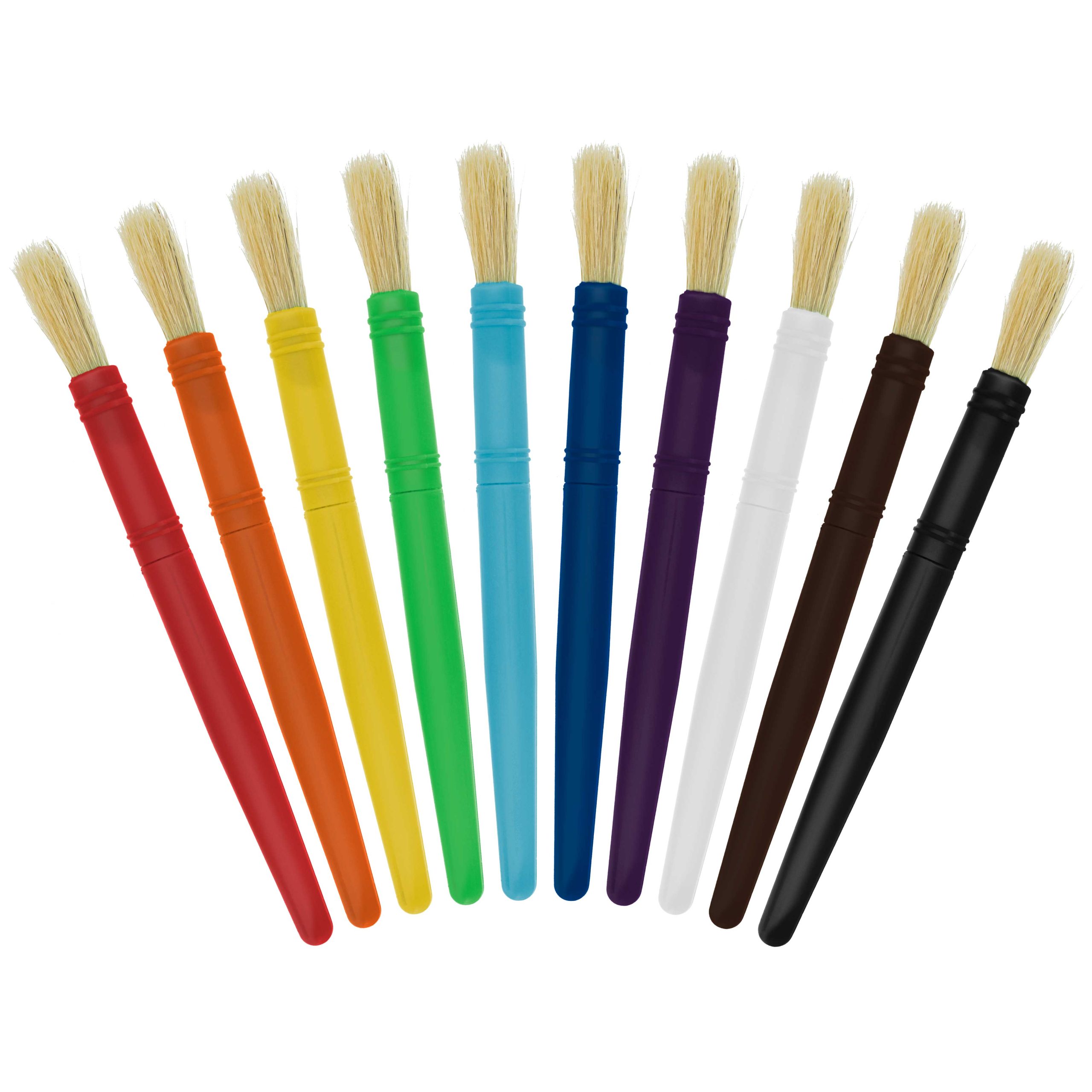 10-Piece Thick Paint Brush Set - Large Paint Brushes. Bulk Classroom Painting Brushes for Crafts. Tempera. Painting Projects. Posters. Pumpkin & Acrylic Art