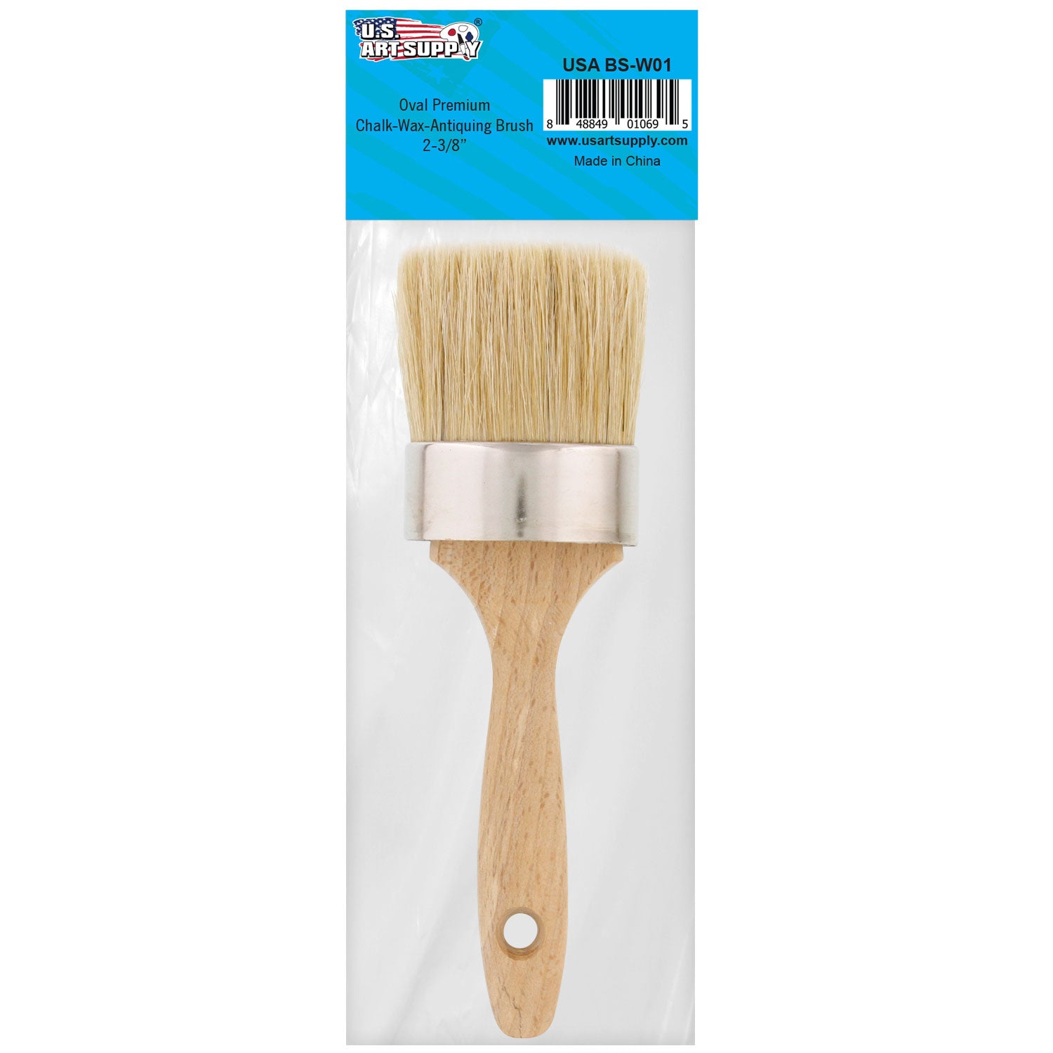 Multi Use 2-1/8 Oval Chalk and Wax Brush for Chairs. Dressers. Cabinets and Other Wood Furniture - 100% Natural Bristles. Lightweight. Rust Resistant