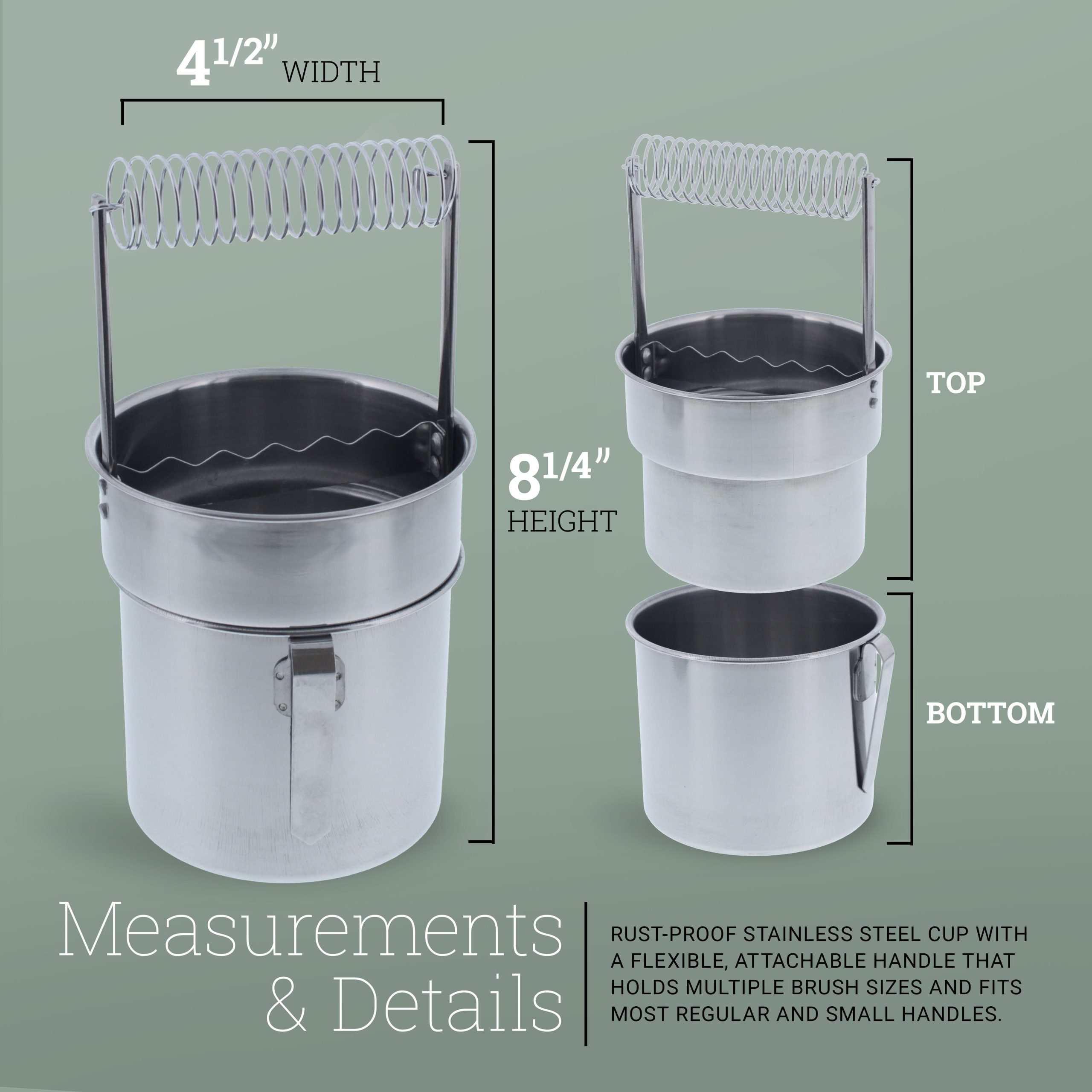 Stainless Steel Paint Brush Washer with Wash Tank. Spiral Holder. and Sediment Grate - Oil Paint Brush Cleaner for Artists - Image 4
