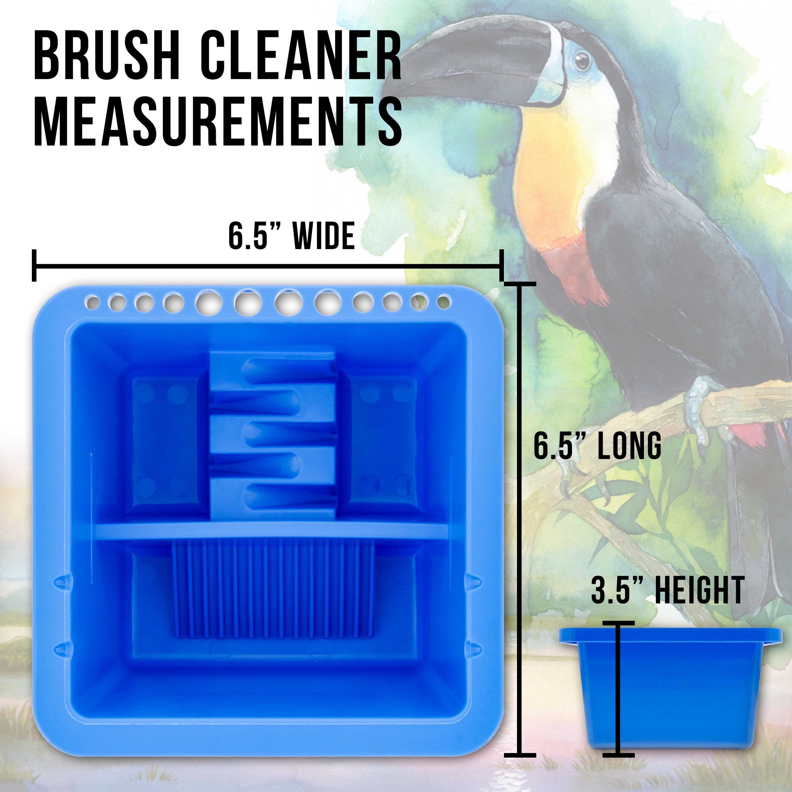 12-Hole Plastic Paint Brush Cleaner Washer & Paint Brush Holder with Palette Lid for Acrylic. Watercolor. Oil - Image 4